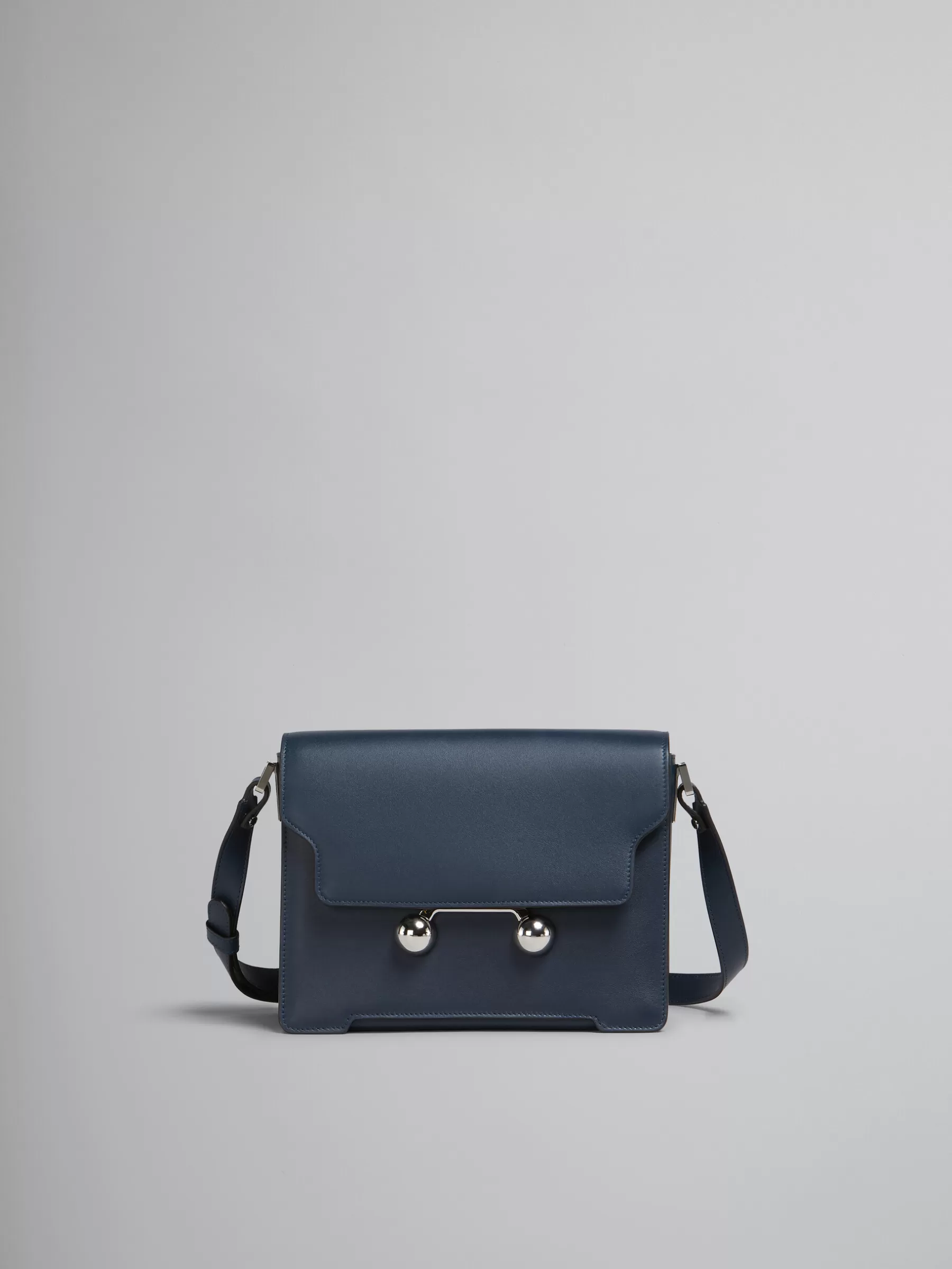 Marni Deep Blue Leather Trunkaroo Medium Shoulder Bag NIGHTBLUE Store