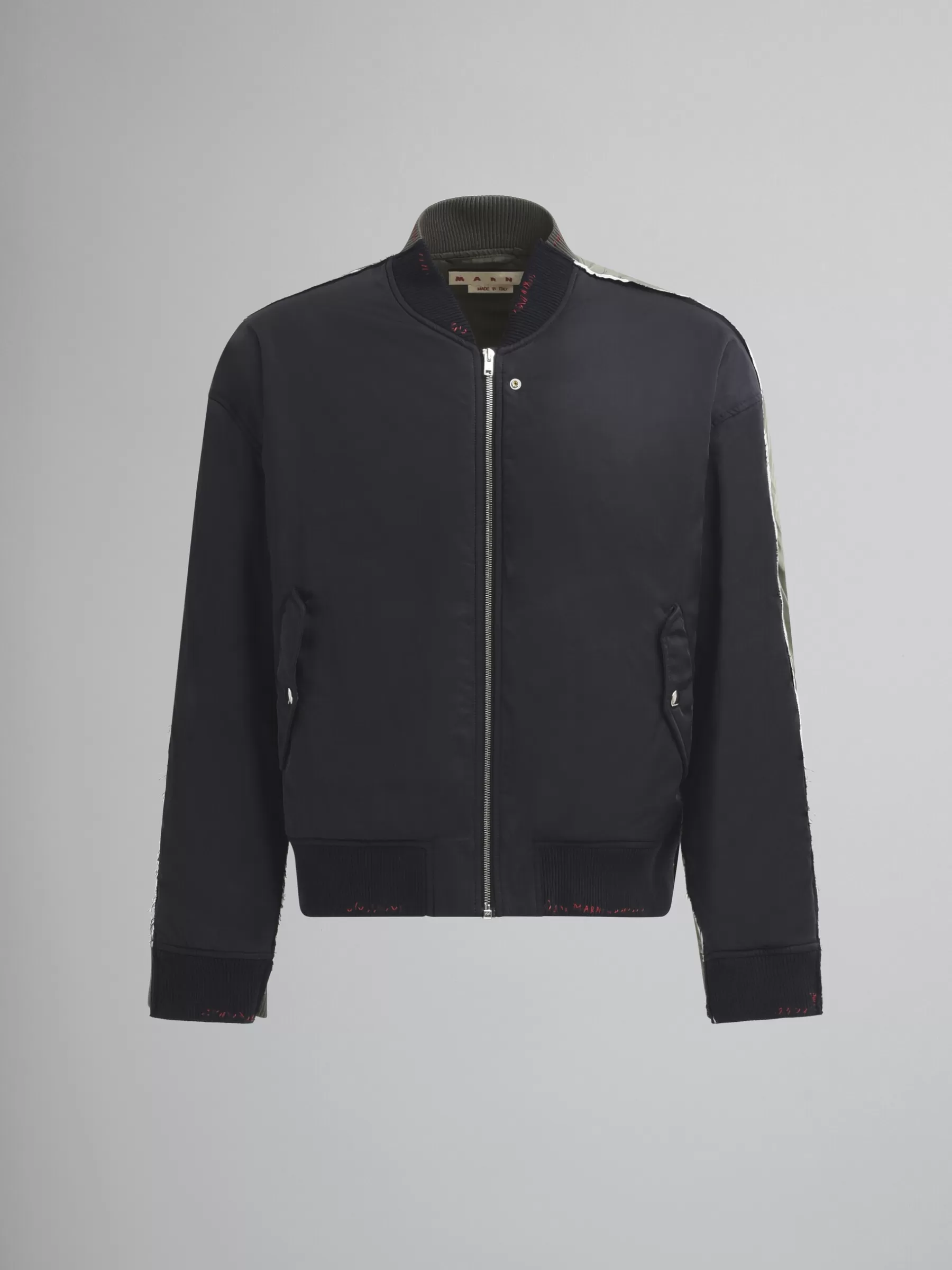 Marni Deep Blue Twill Bomber Jacket With Contrast Back BLUBLACK Online