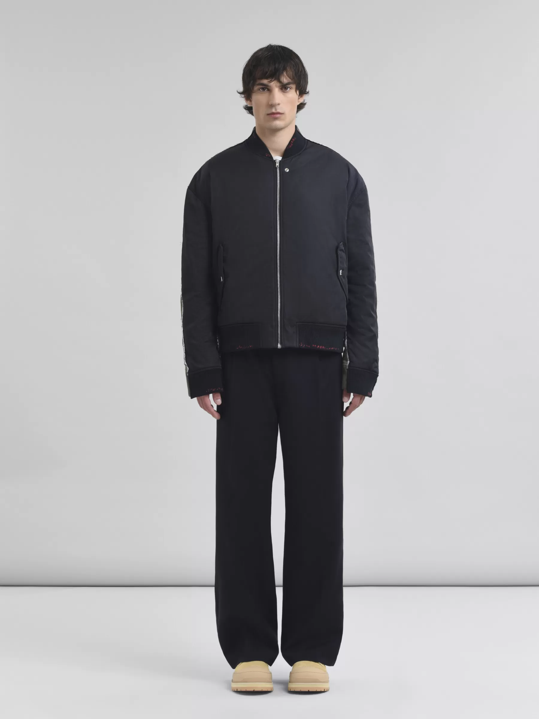 Marni Deep Blue Twill Bomber Jacket With Contrast Back BLUBLACK Online