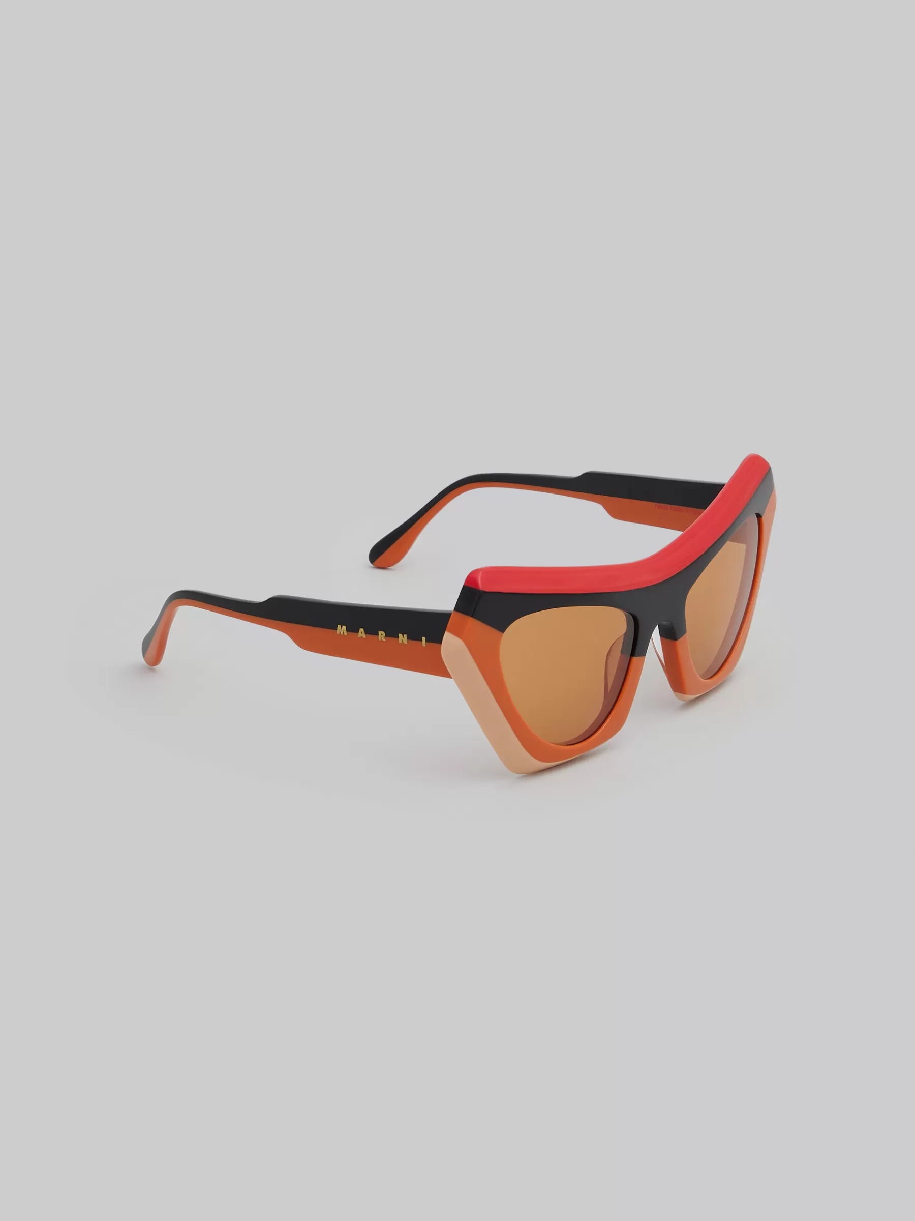 Marni Devil's Pool Striped Sunglasses MULTICOLORSTRIPESORANGE Cheap