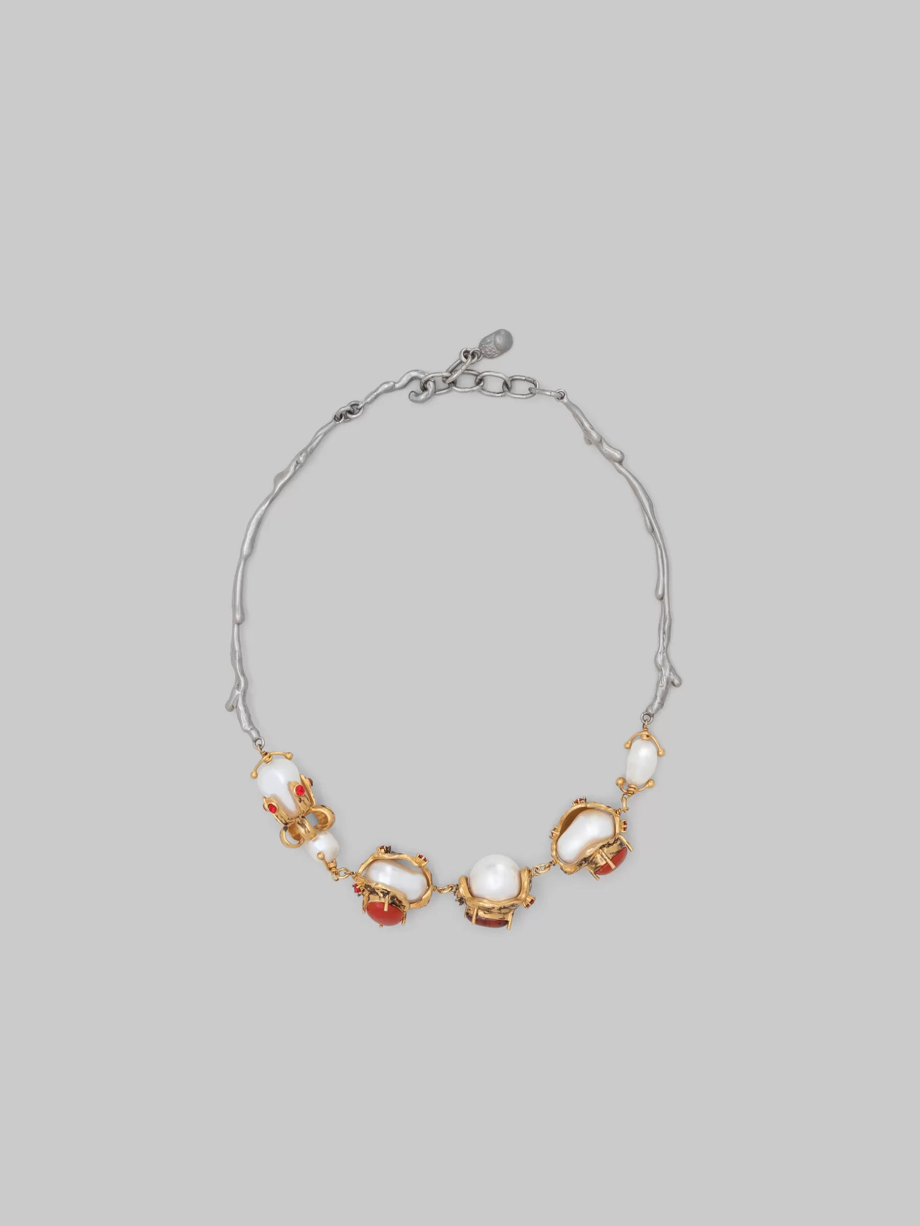 Marni Gold And Palladium Branch Necklace With Encased Charms PEARL Online