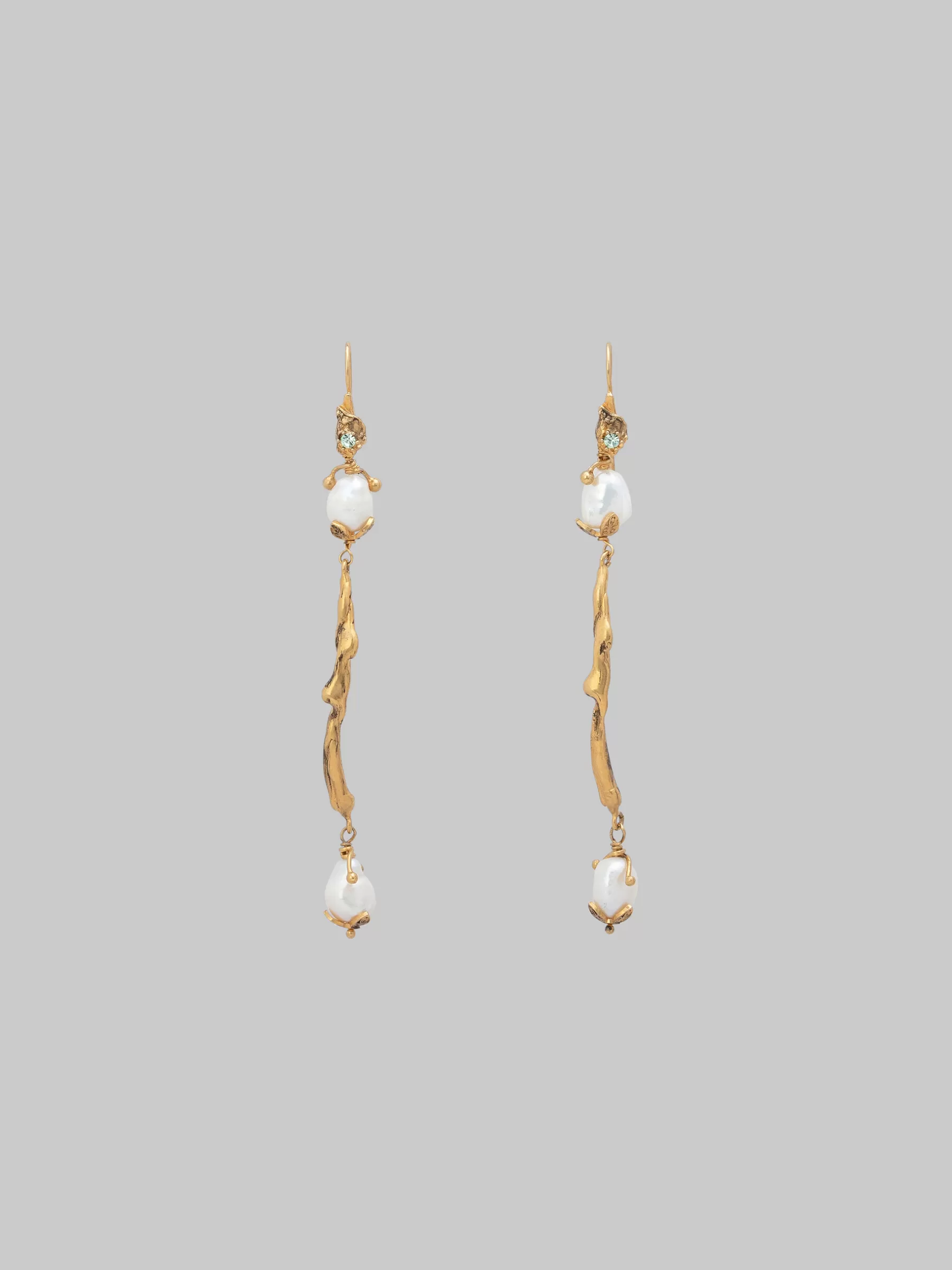 Marni Gold Dangle Earrings With River s PEARL Sale