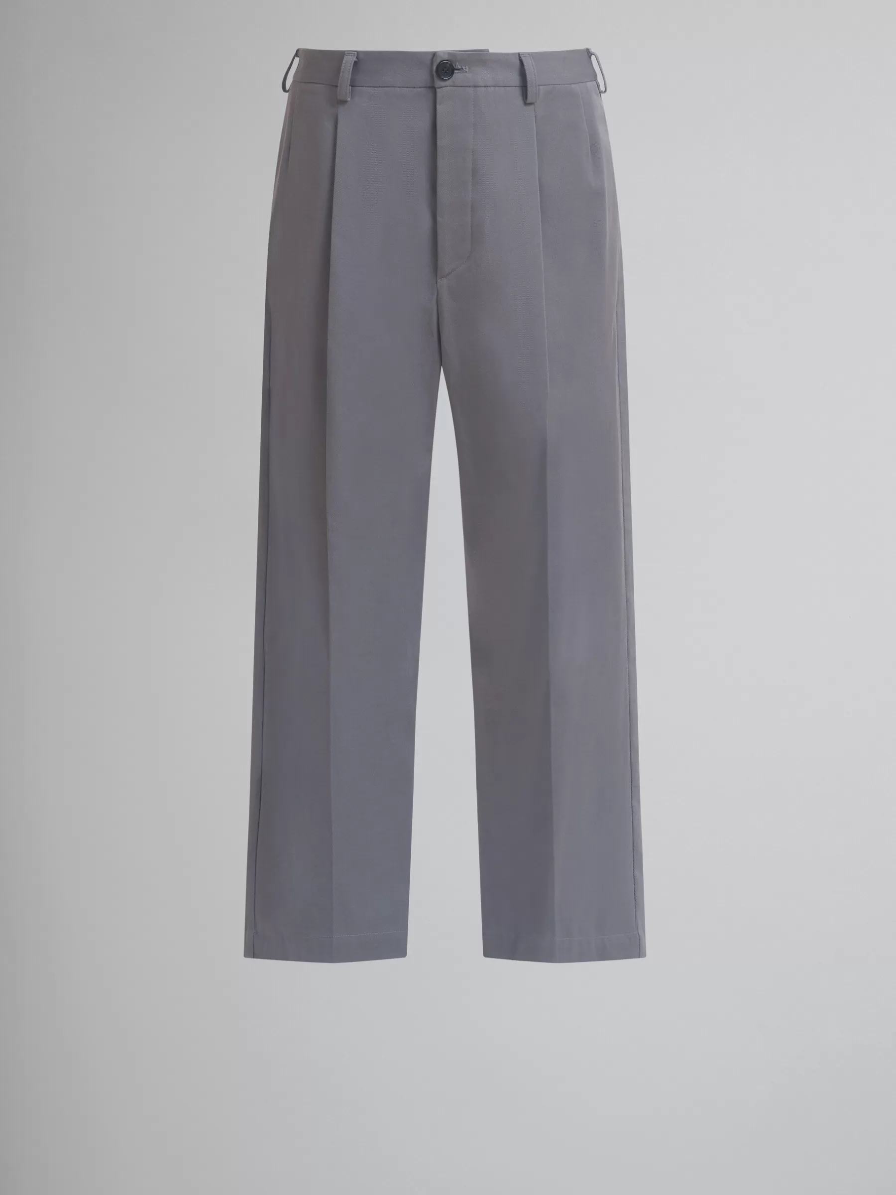 Marni Gray Gabardine Classic Trousers ANTIQUE SILVER Best Sale