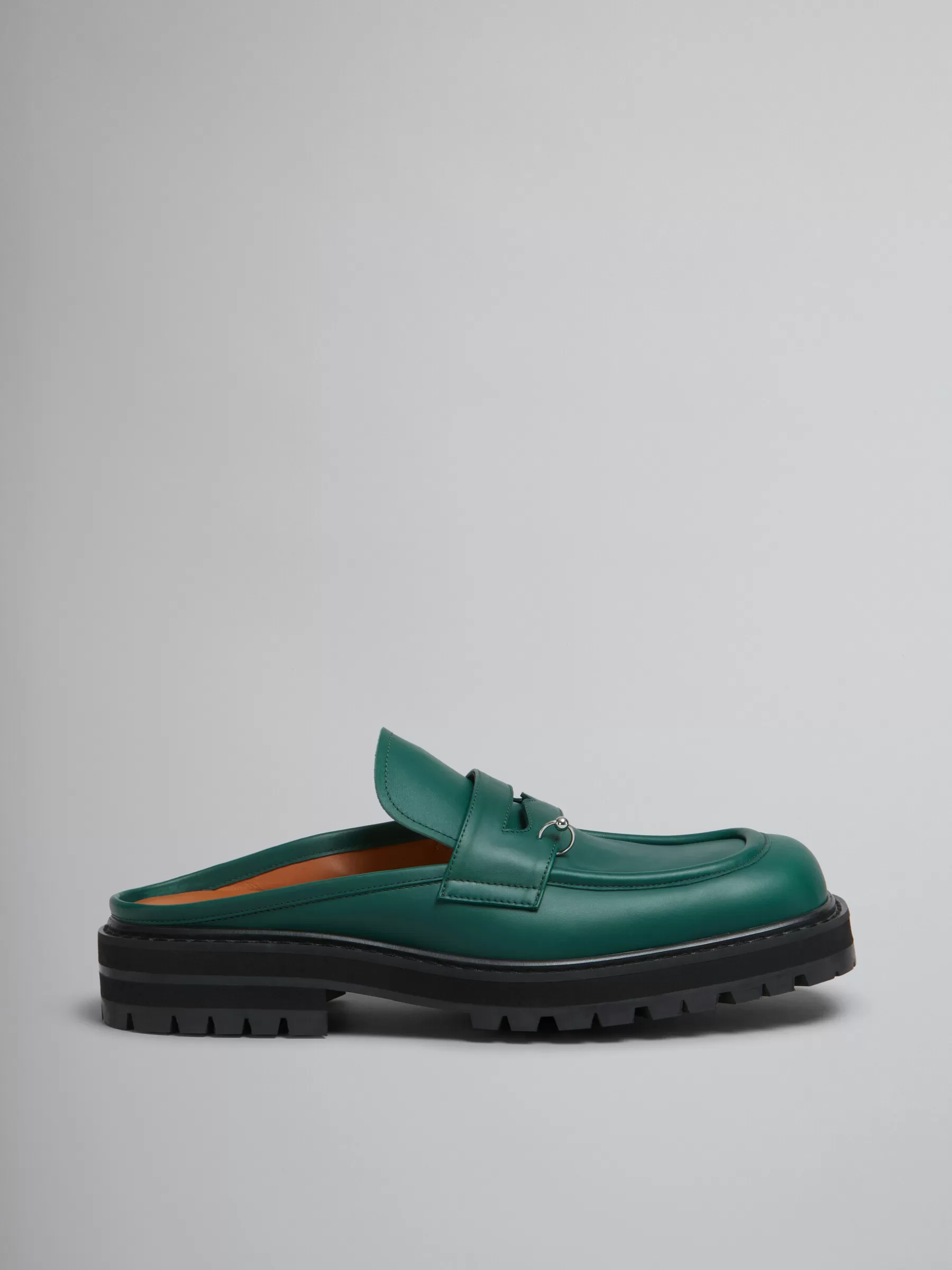 Marni Green Leather Piercing 2.0 Chunky Sabot Loafer FORESTGREEN Flash Sale