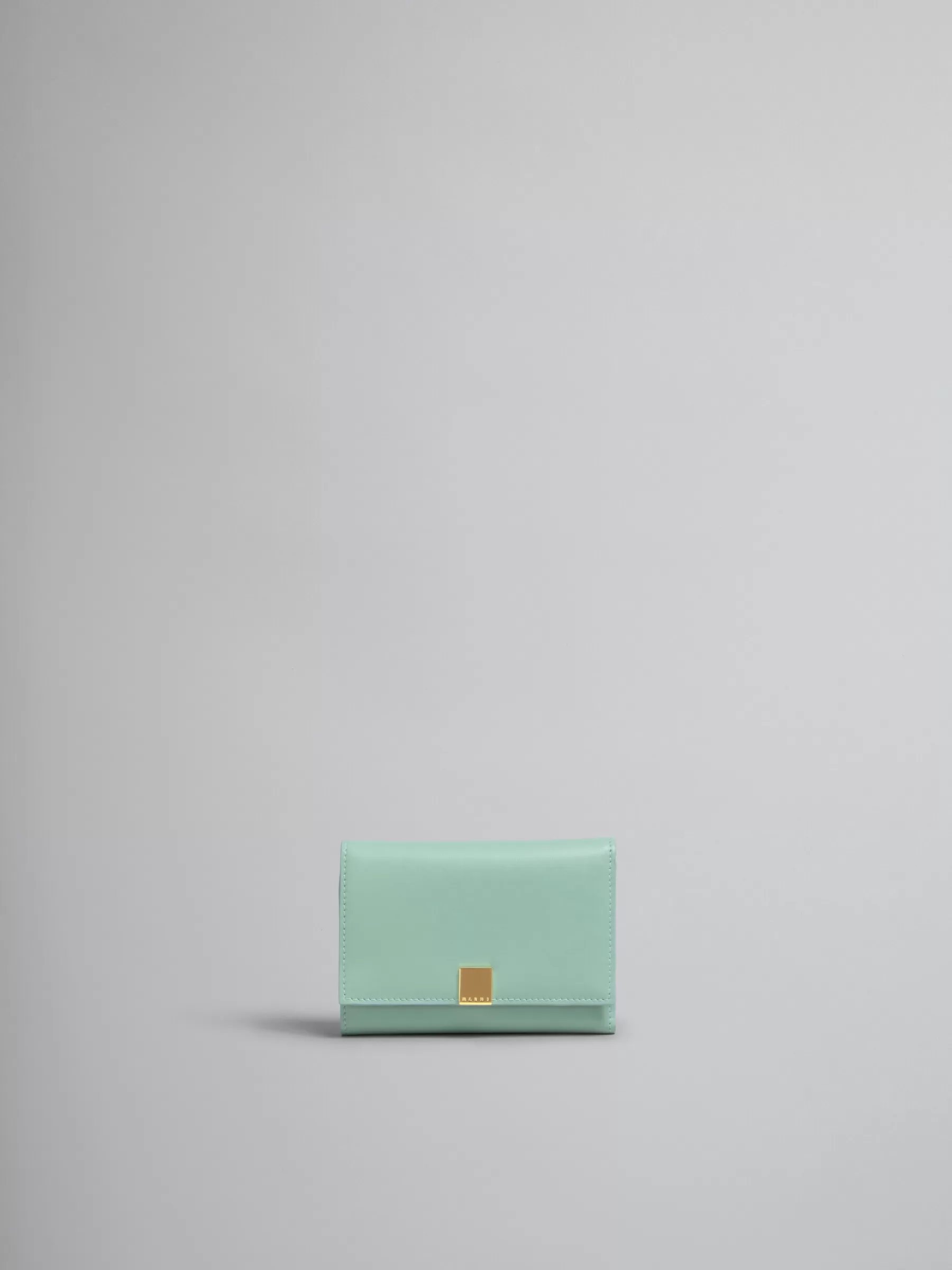 Marni Green Leather Trifold Prisma Wallet PALEMINT Flash Sale