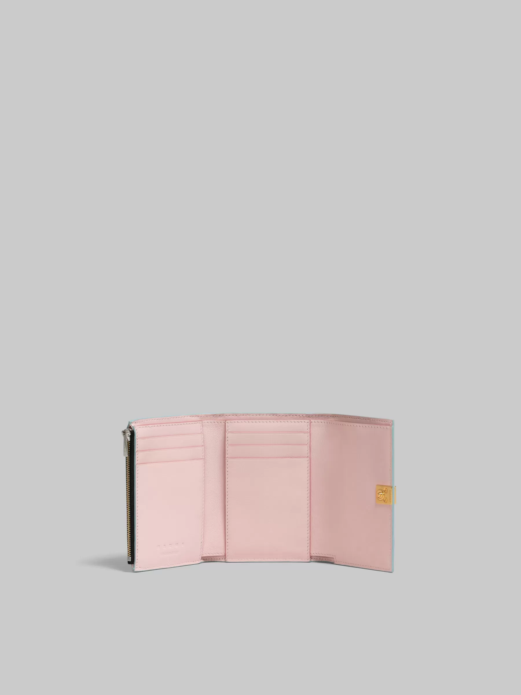 Marni Green Leather Trifold Prisma Wallet PALEMINT Flash Sale