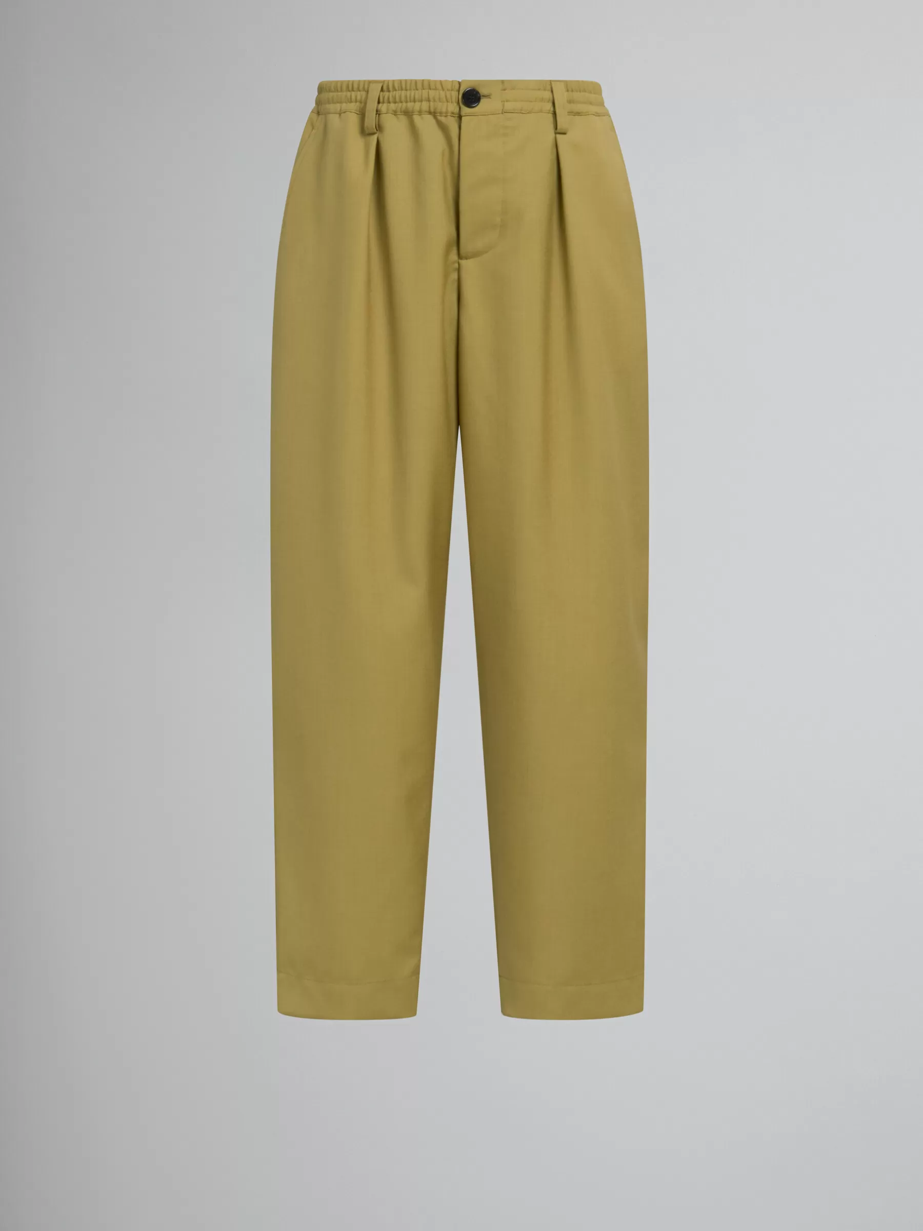 Marni Green Tropical Wool Trousers With Drawstring Waist LIME New