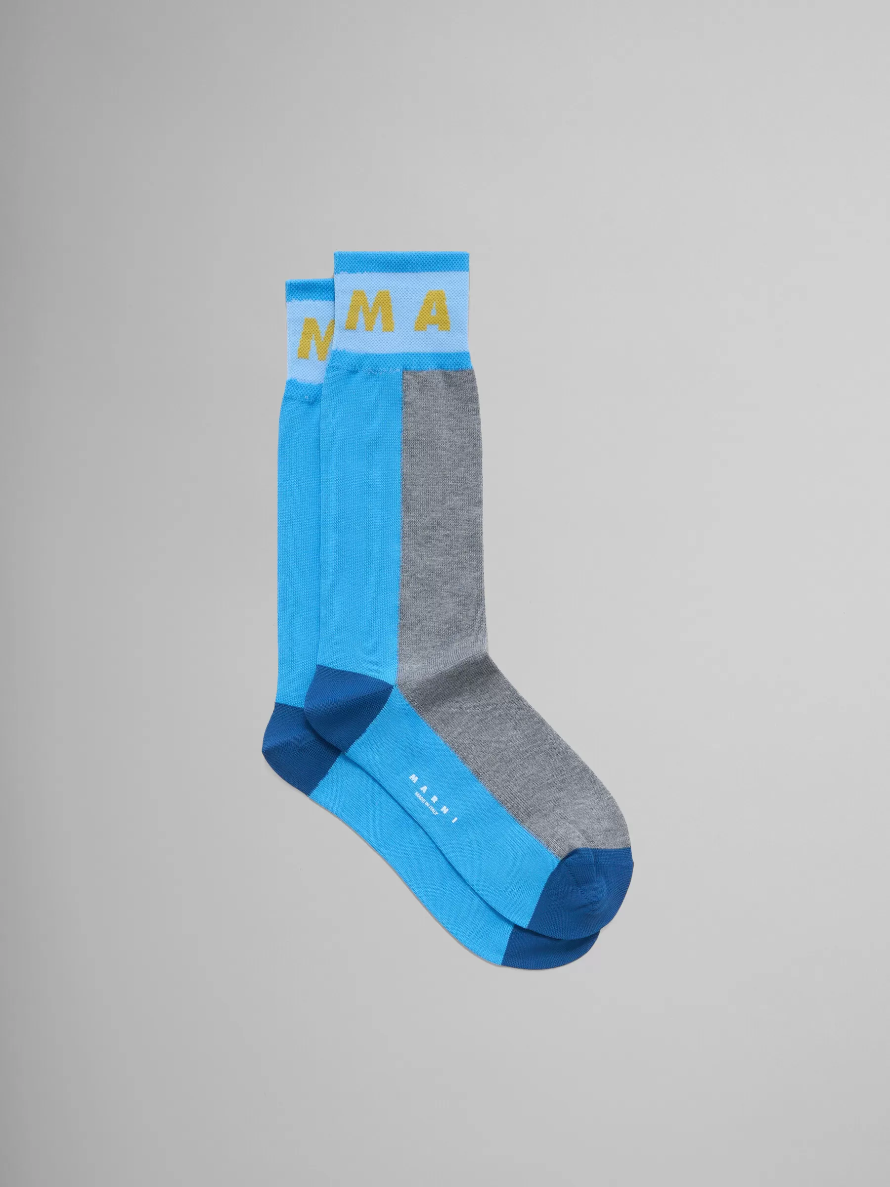 Marni Grey Colour-block Cotton Socks SODIUM Discount