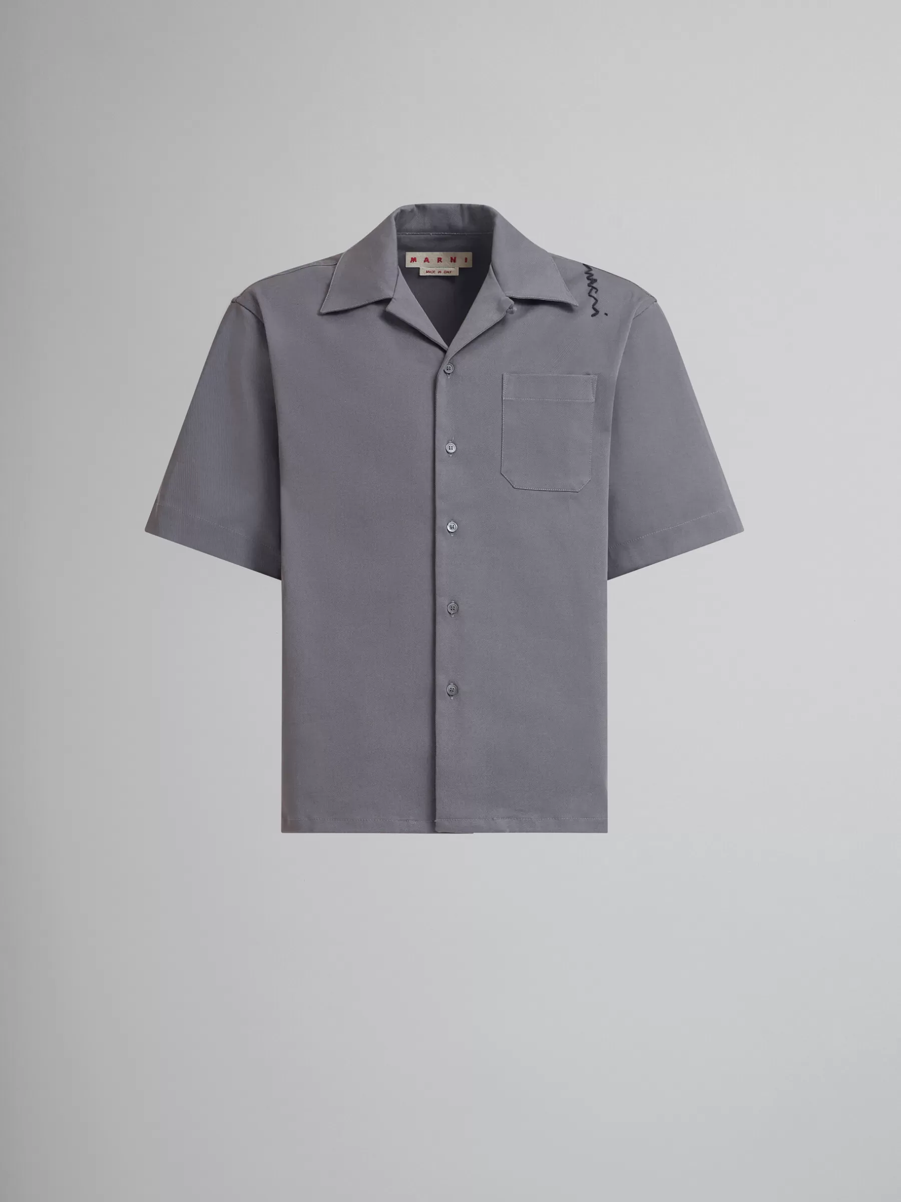 Marni Grey Cotton Bowling Shirt ANTIQUE SILVER Store