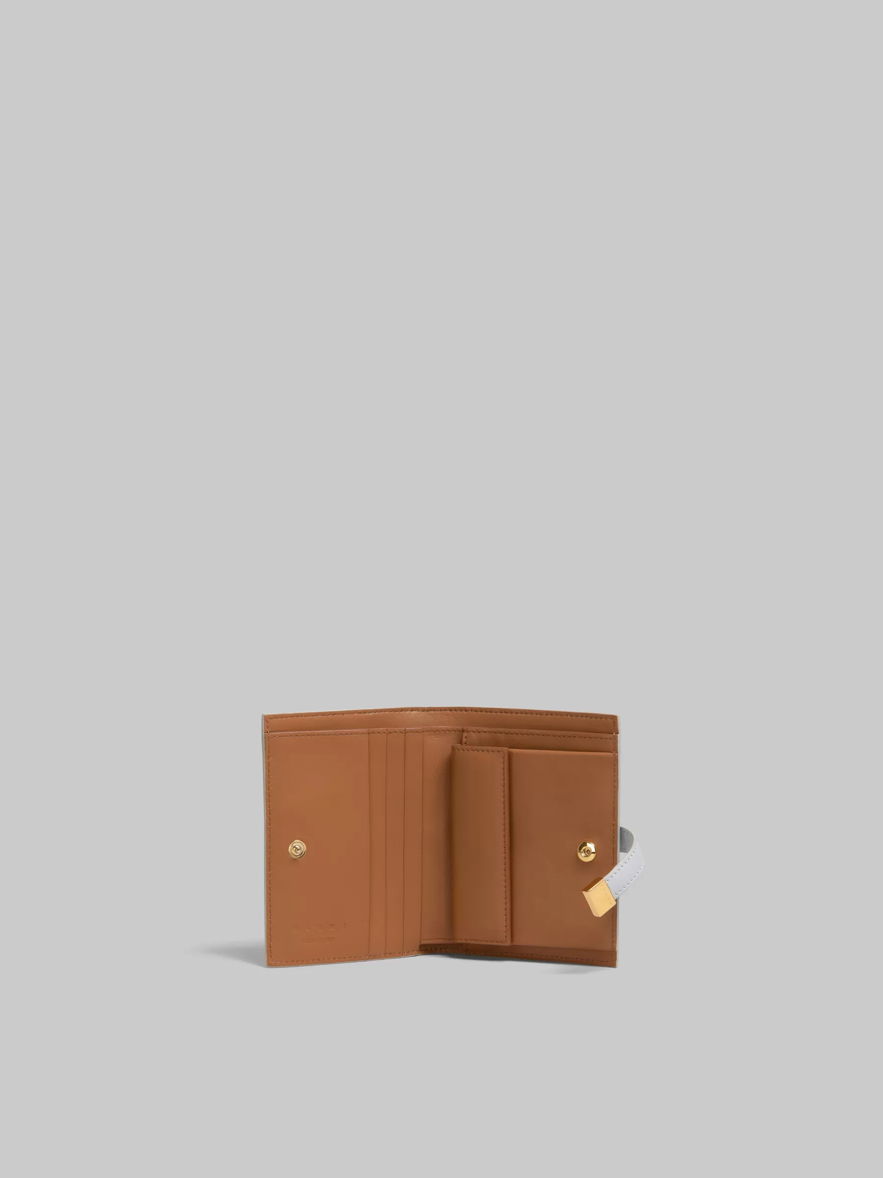 Marni Grey Leather Bifold Prisma Wallet SODIUM Discount