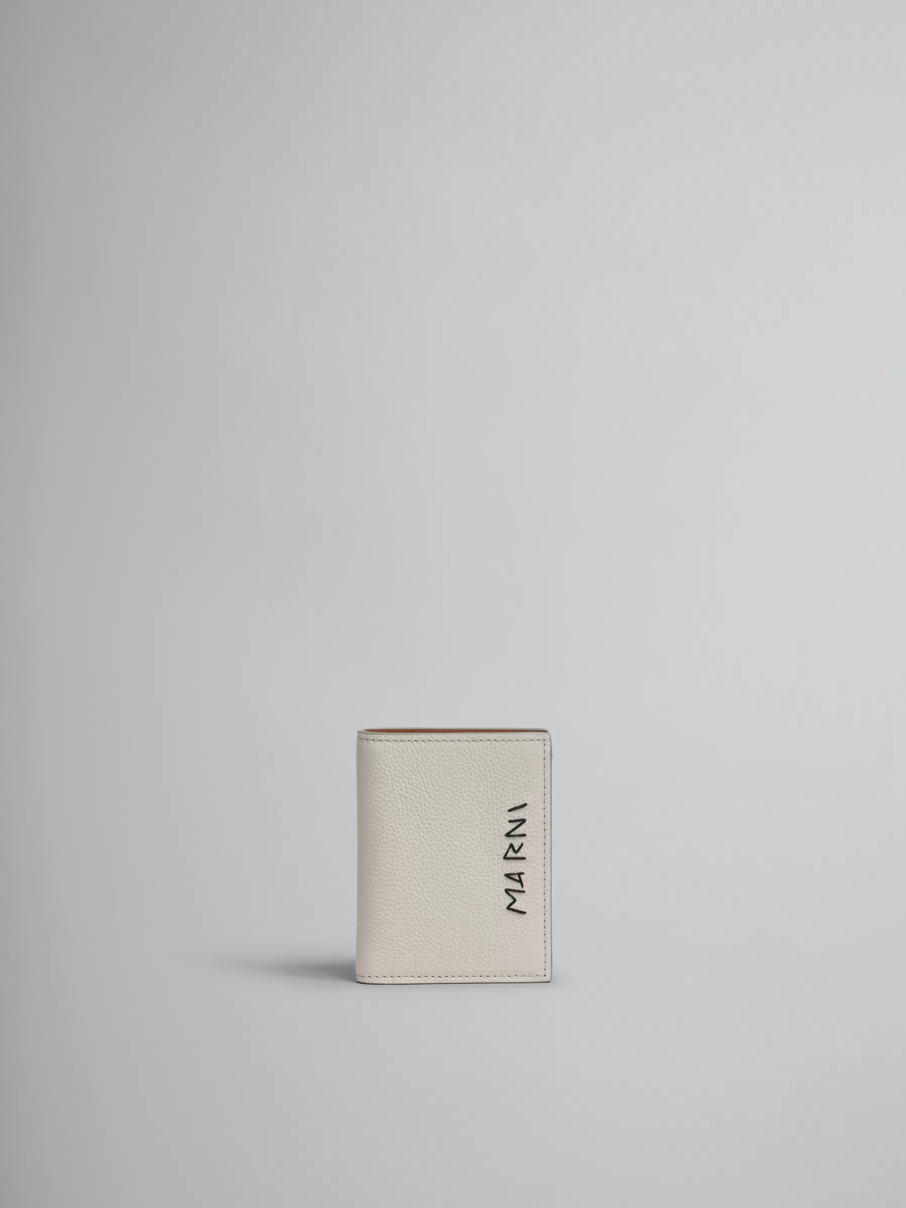 Marni Grey Leather Bifold Wallet With Mending LIGHTGREY Hot