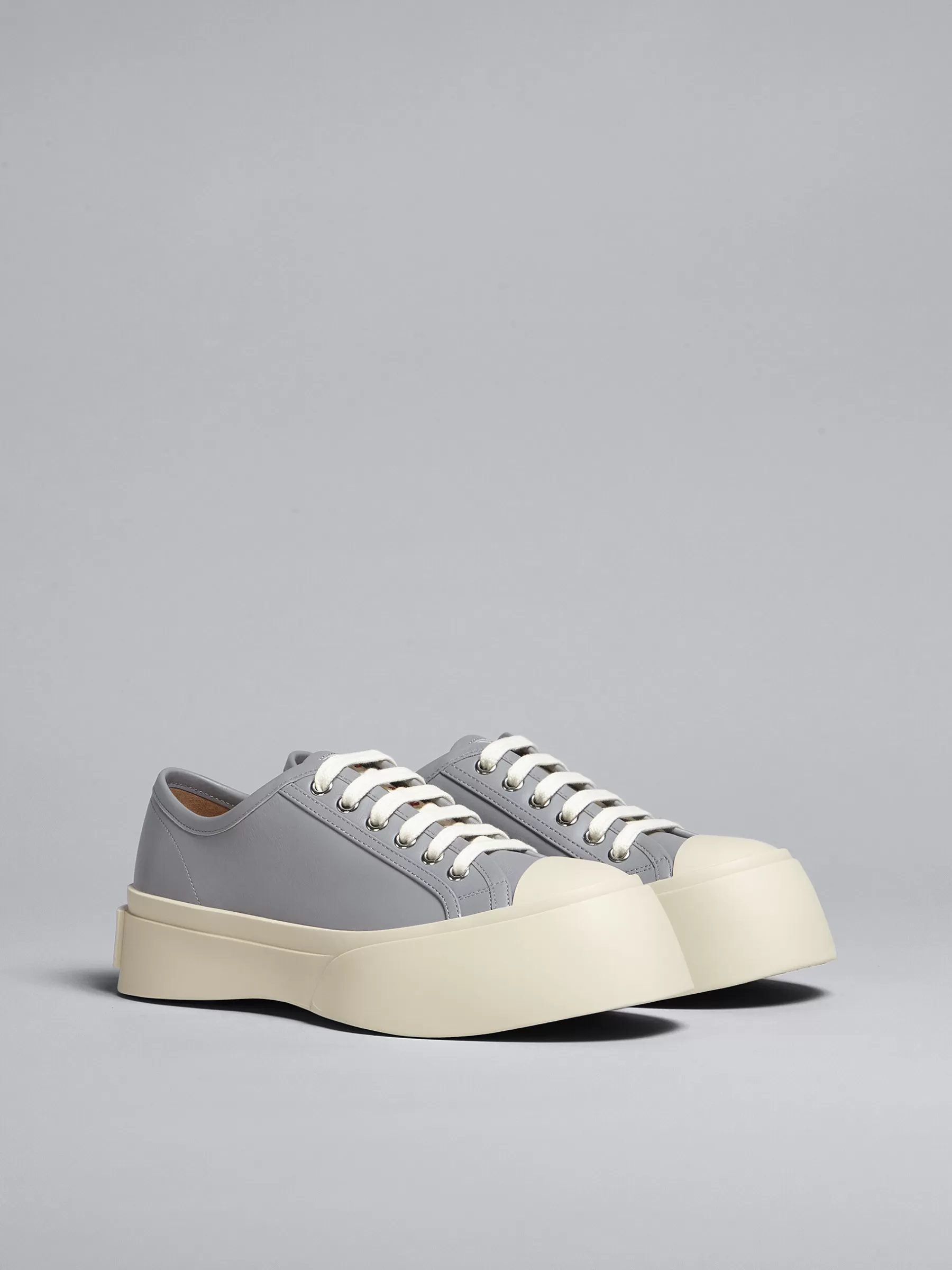 Marni Grey Leather Pablo Lace-up Sneaker DOLPHIN Cheap