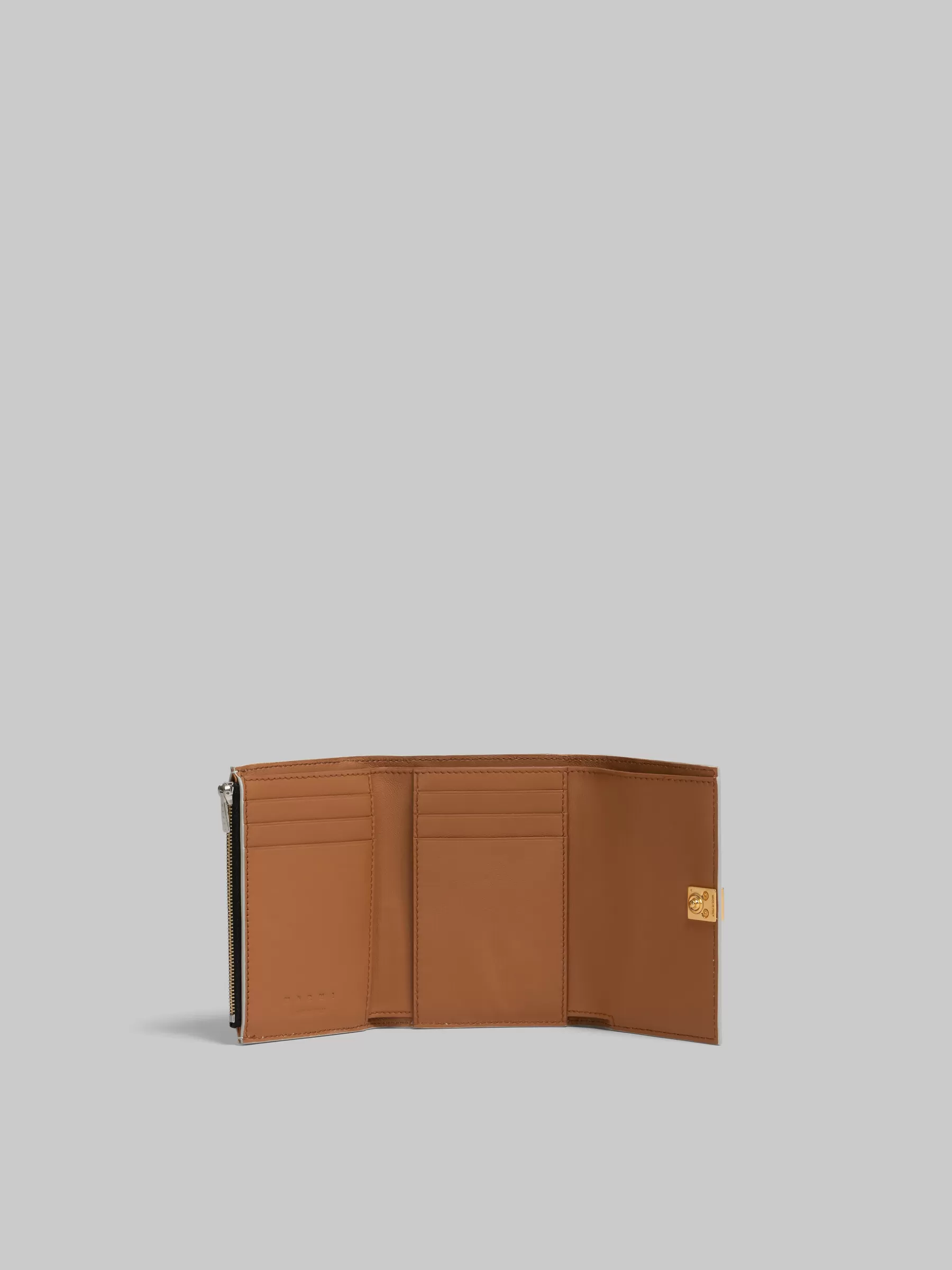 Marni Grey Leather Trifold Prisma Wallet SODIUM Best