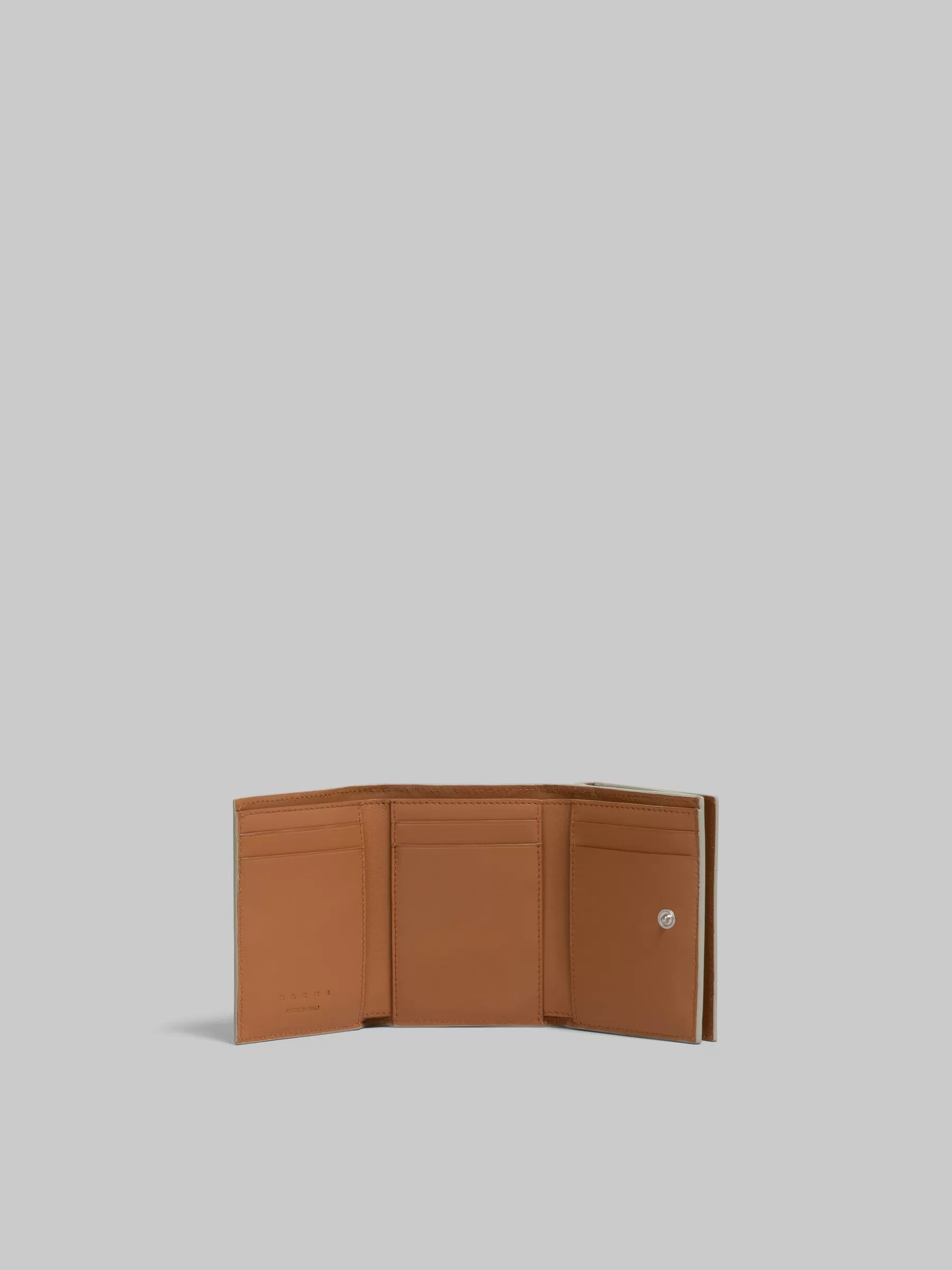 Marni Grey Leather Trifold Wallet With Mending LIGHTGREY Fashion