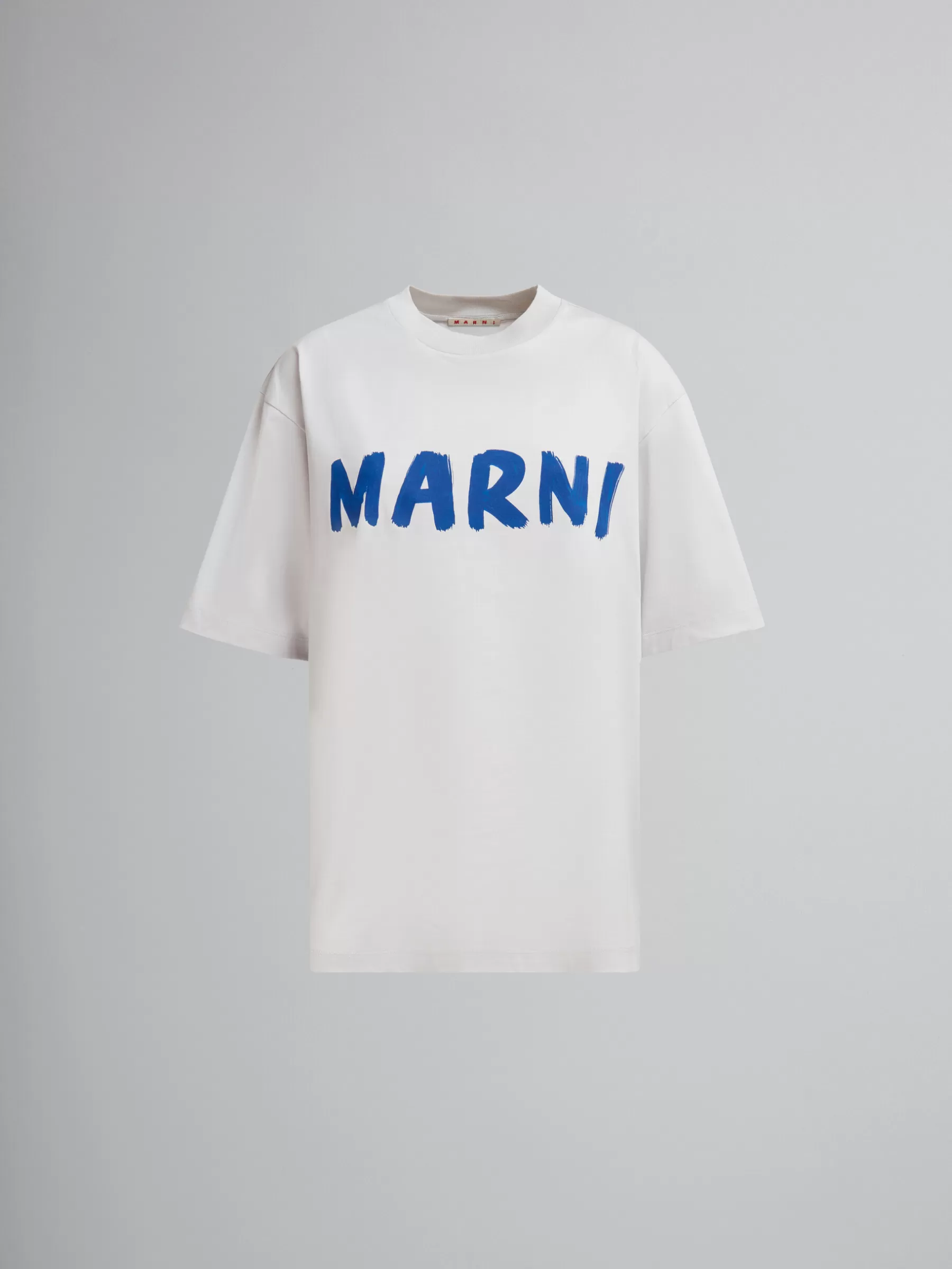 Marni Grey Organic Cotton Boxy T-shirt With Logo SODIUM Online