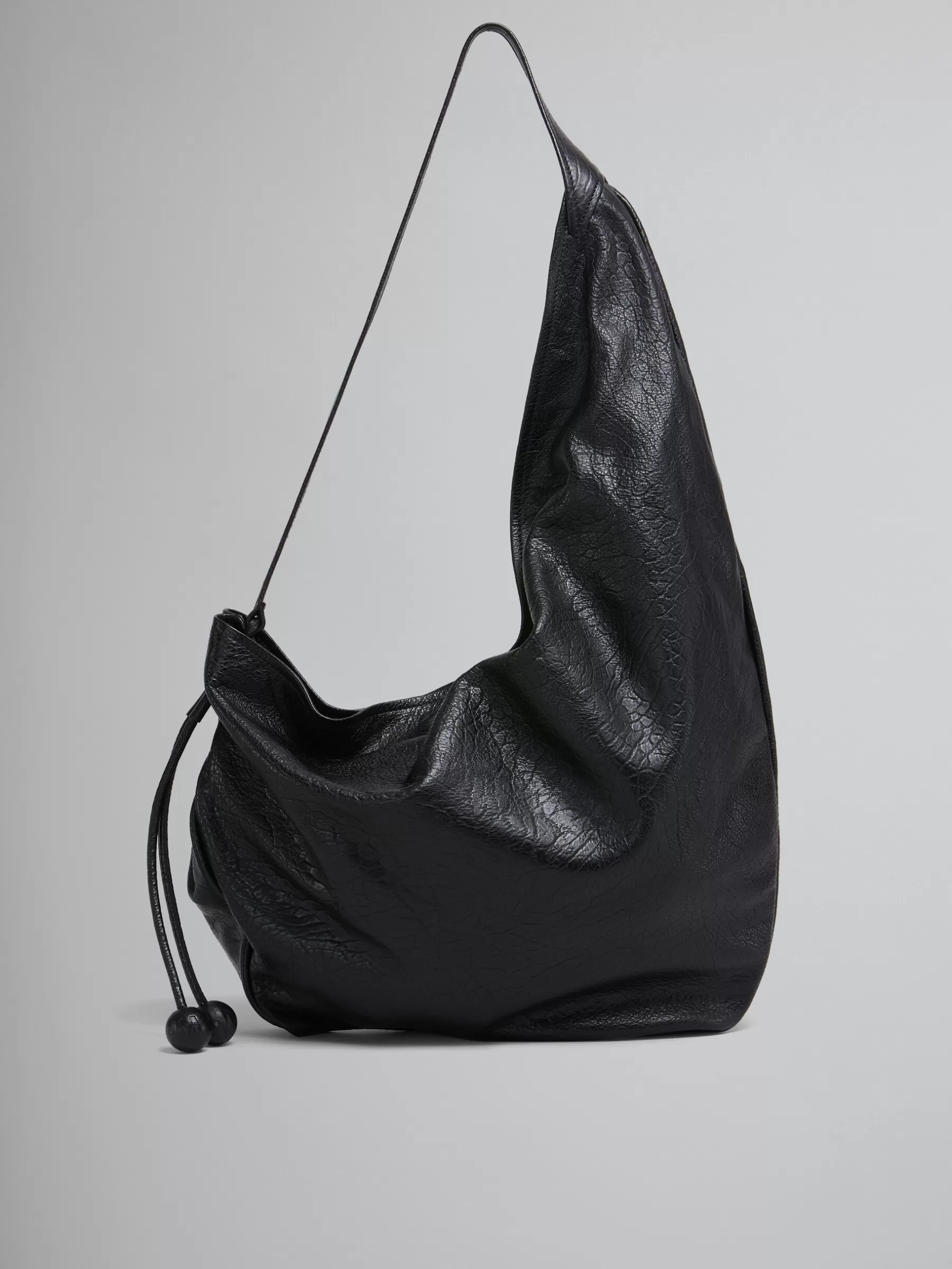 Marni Large Nappa Hobo Bag BLACK Outlet