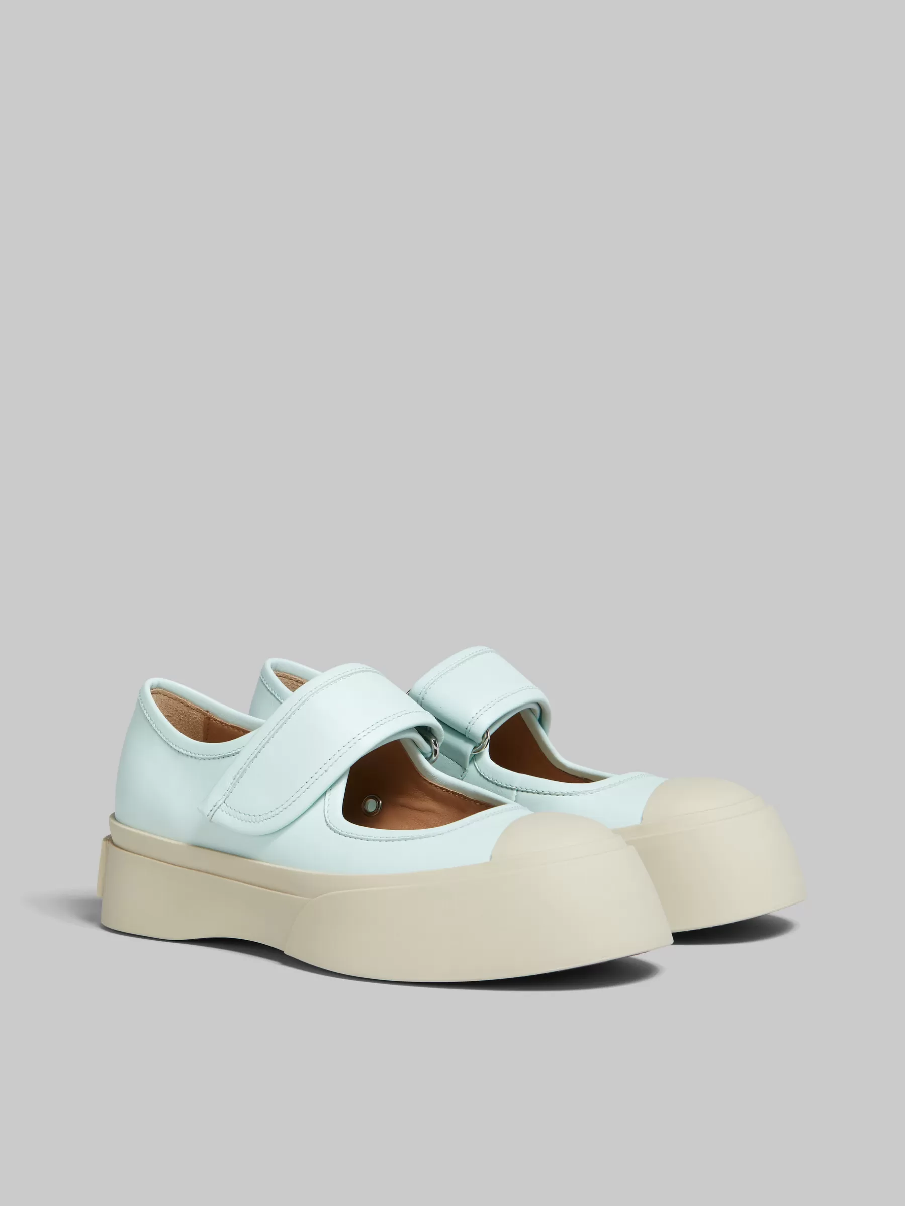 Marni Light Blue Nappa Leather Mary Jane Sneaker MINERAL ICE Best