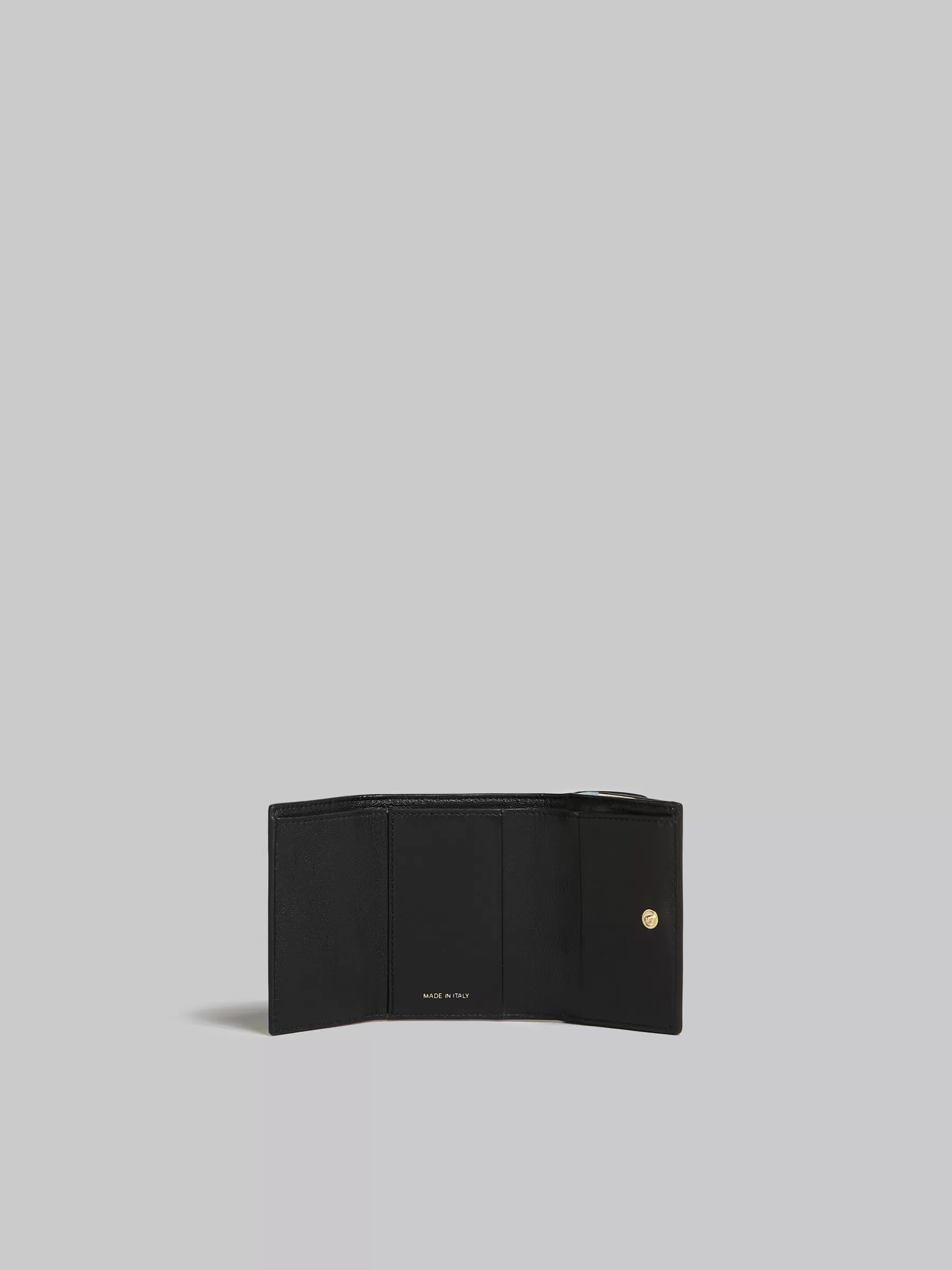 Marni Light Green, Beige And White Saffiano Leather Tri-fold Wallet AQUAMARINE/NATURAL Online