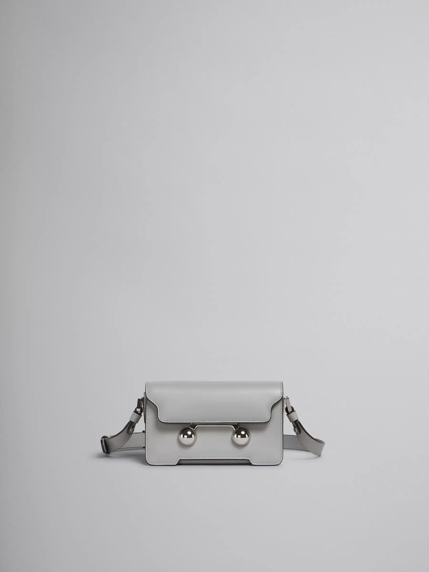 Marni Light Grey Leather Trunkaroo Mini Shoulder Bag ATMOSPHERE Hot