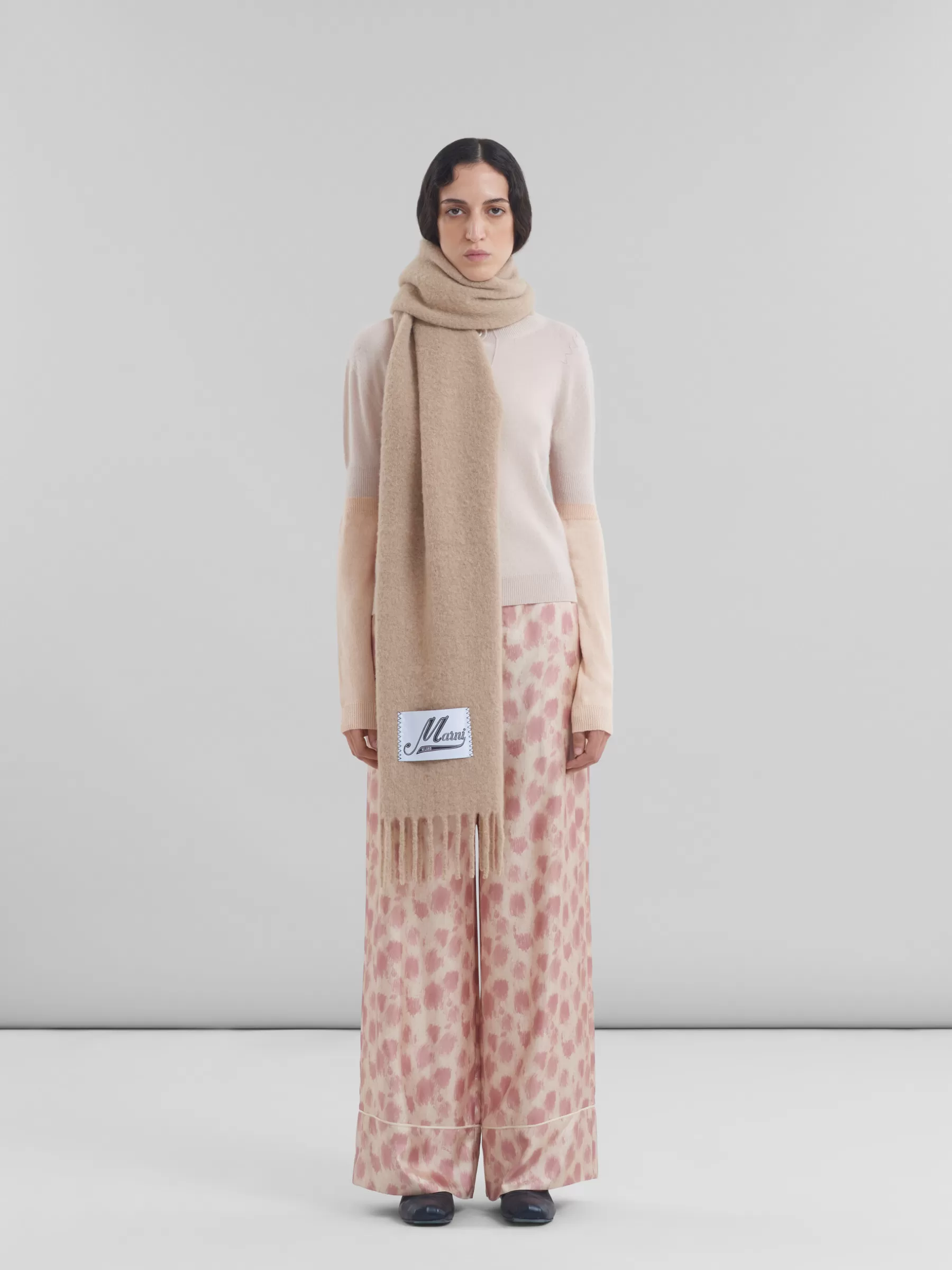 Marni Light Pink Alpaca Scarf POMPEII New