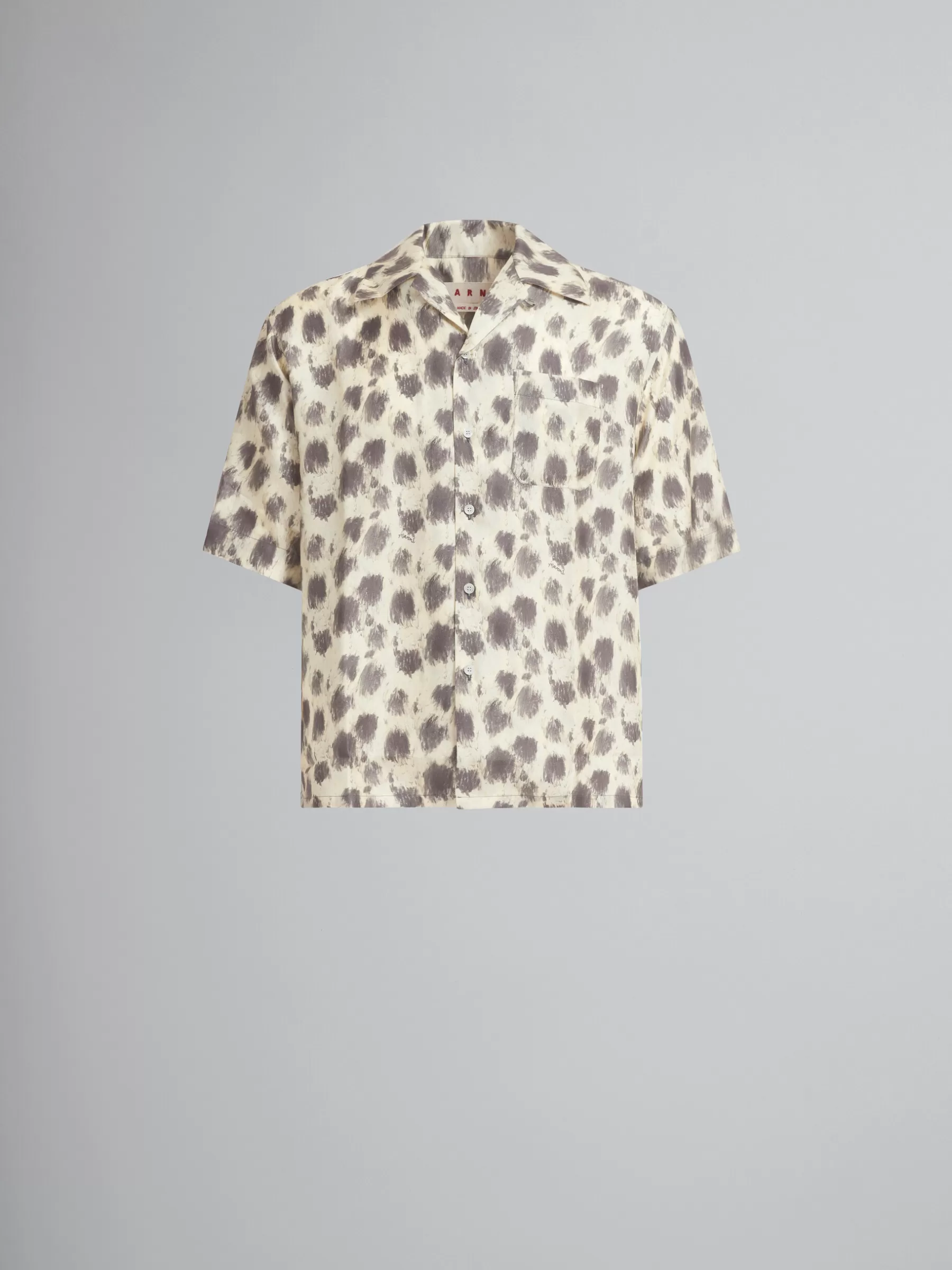 Marni Light Yellow Silk Bowling Shirt With Crayon Leopard Print LIGHTTOPAZ New