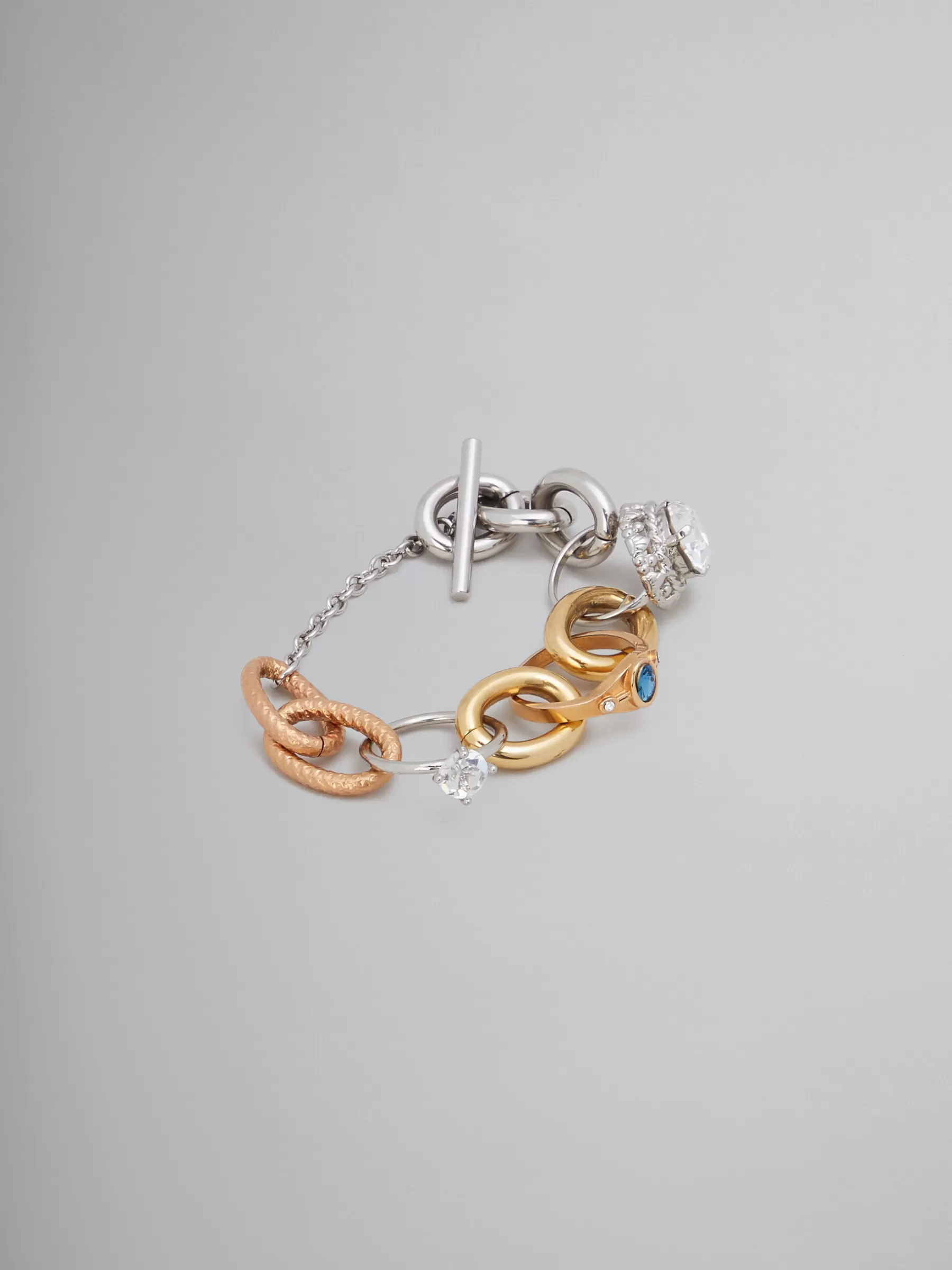 Marni Mixed Link Chain Bracelet With Jewelled Rings VINTAGE/DEEP GOLD Flash Sale