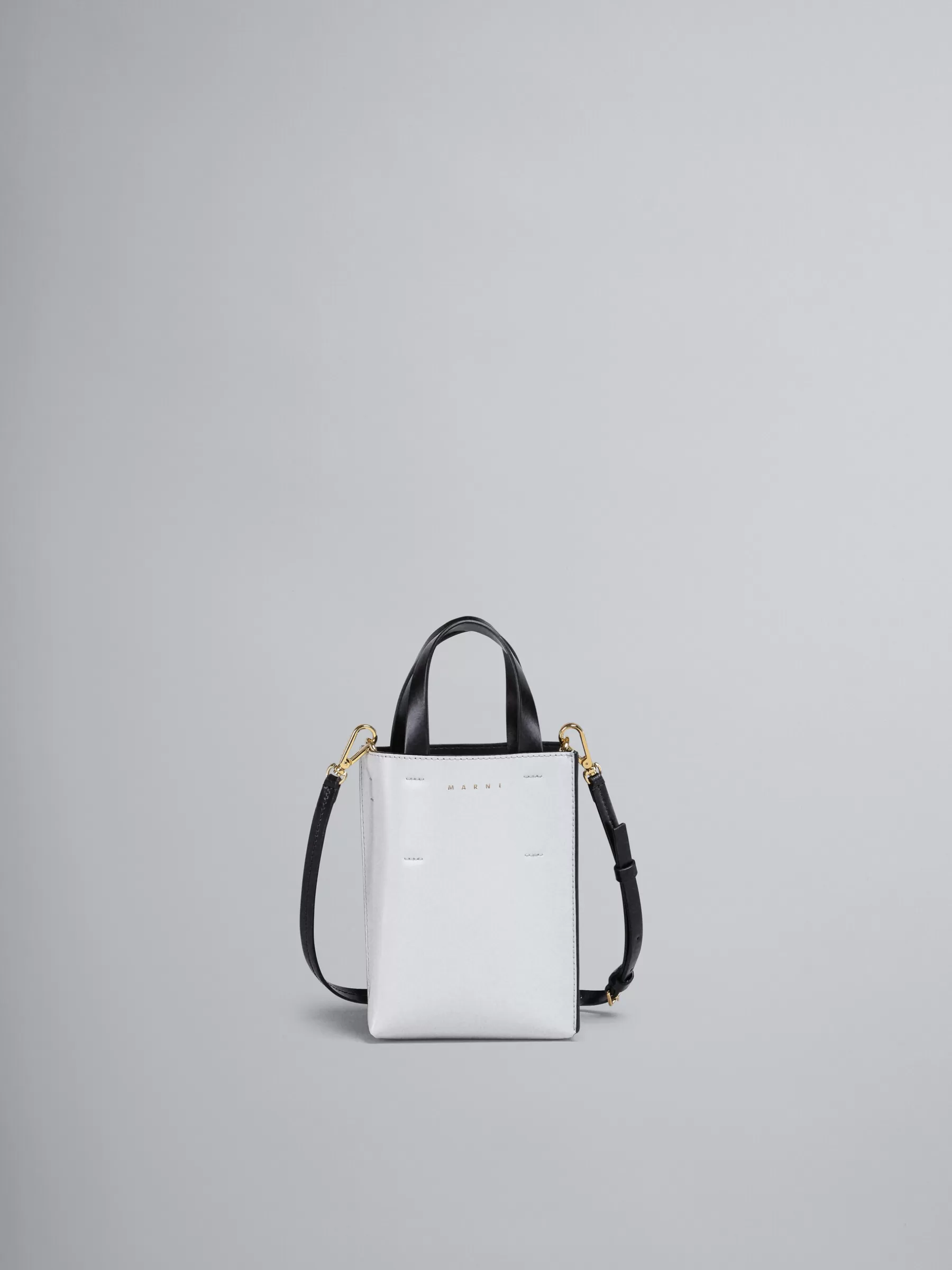 Marni MUSEO Nano Bag In White And Black Leather STONE/BLACK Store