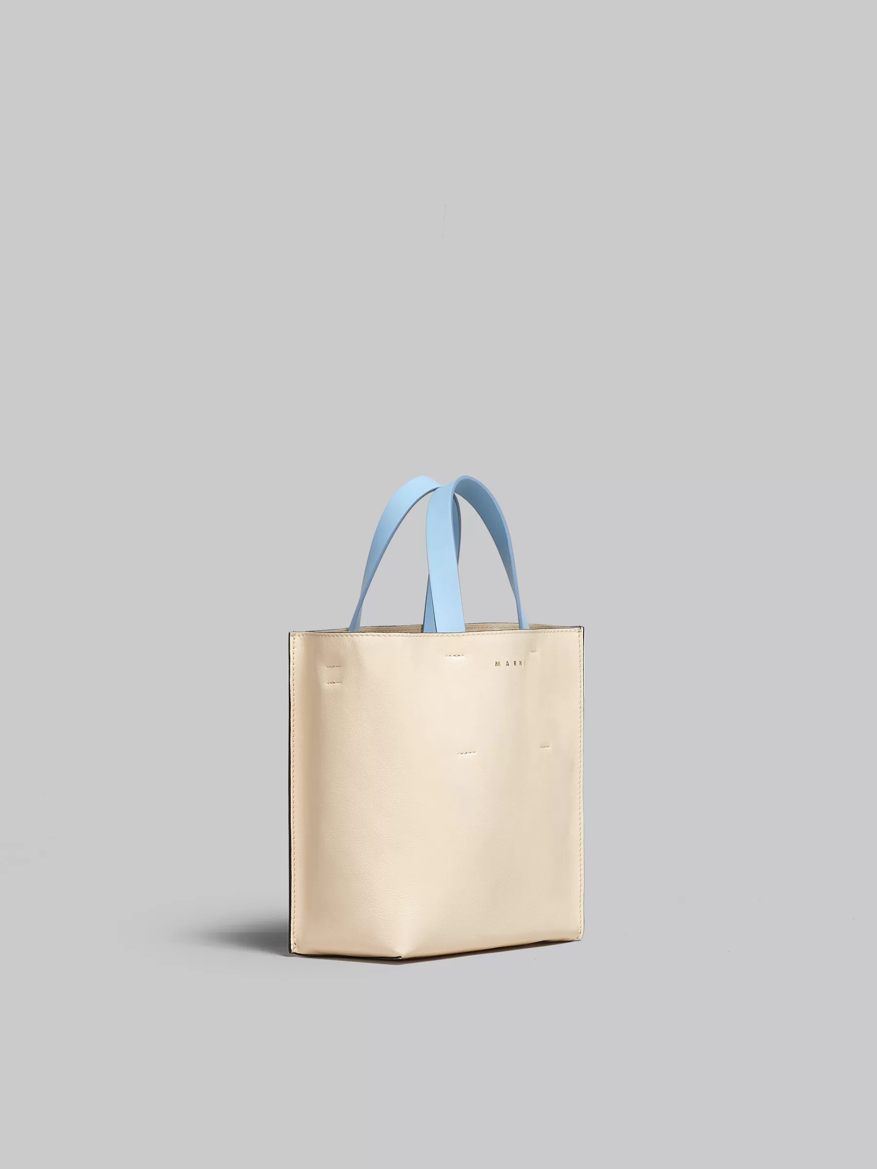 Marni Museo Soft Mini Bag In White Brown And Light Blue Leather SHELL/MOCA Hot