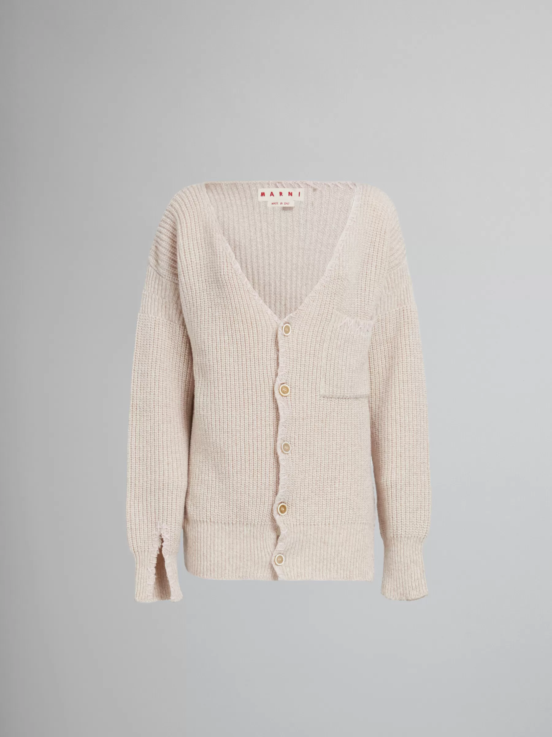 Marni Oat Wool Cardigan With Mending NATURAL Fashion