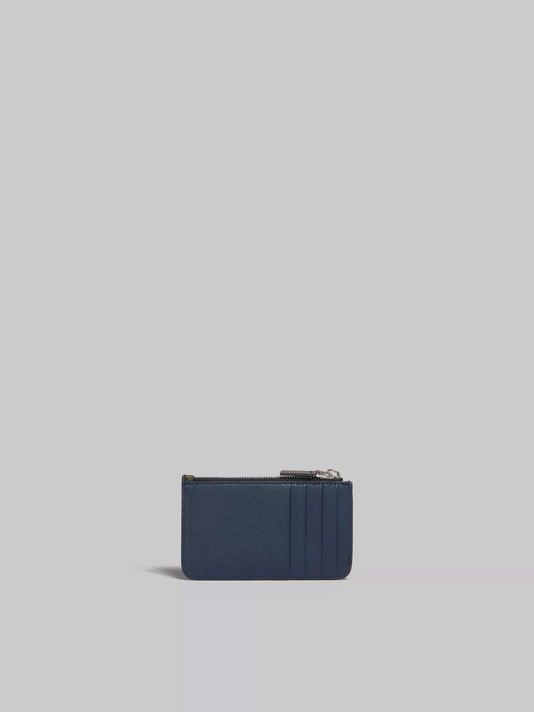 Marni Orange Cream And Deep Blue Saffiano Leather Card Case BRICK/TALC/NIGHT BLUE Best Sale