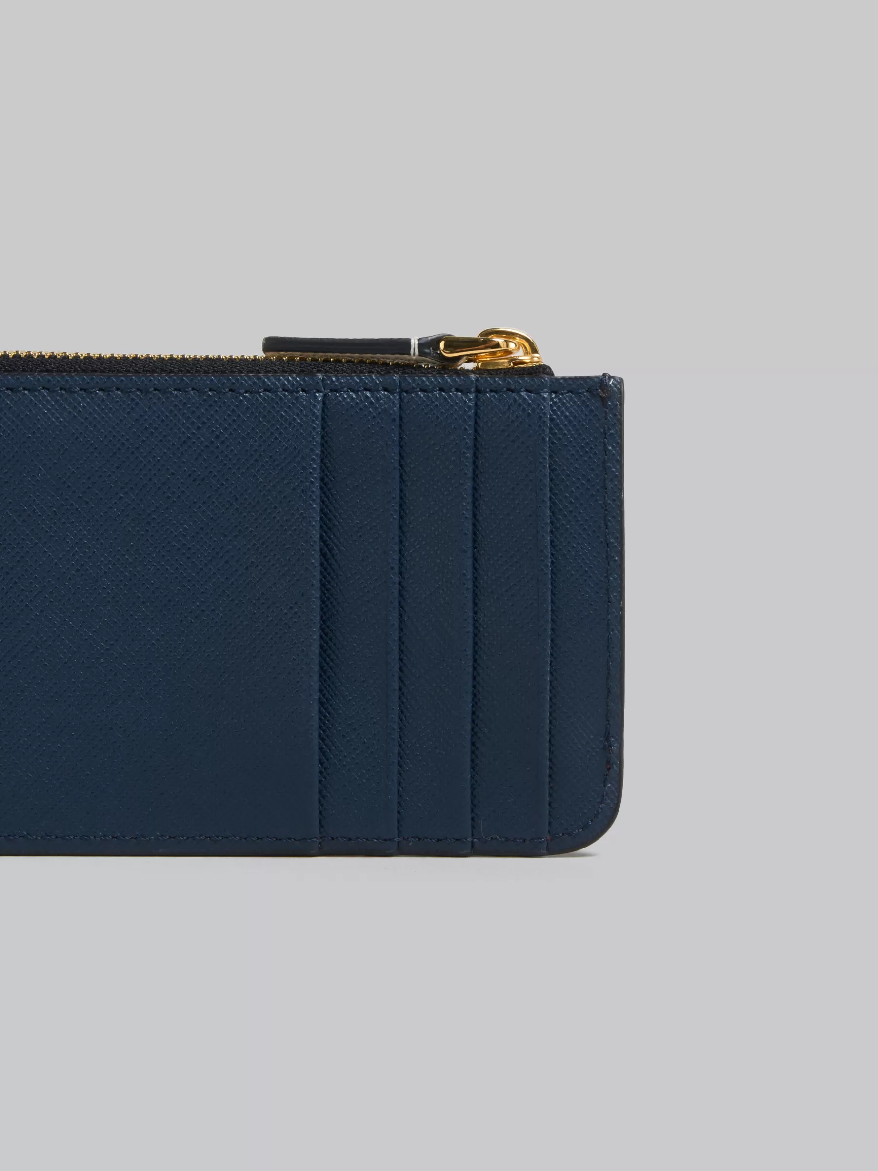 Marni Orange Cream And Deep Blue Saffiano Leather Card Case BRICK/TALC/NIGHT BLUE Best Sale