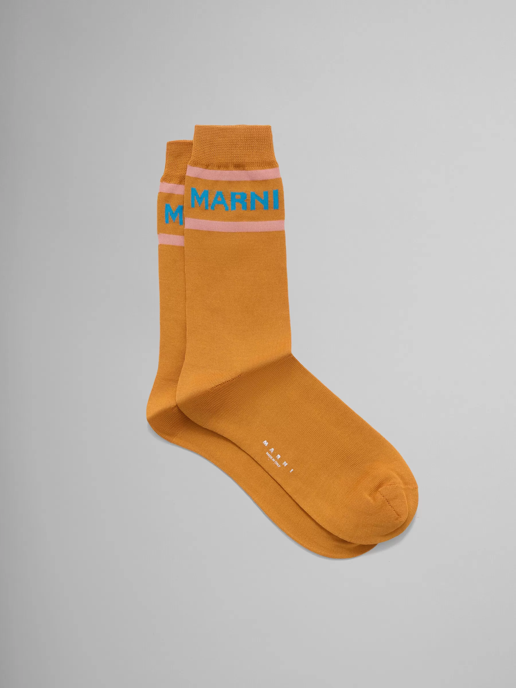 Marni Orange Socks With Logo Cuffs ARABESQUE/ARABESQUE Online