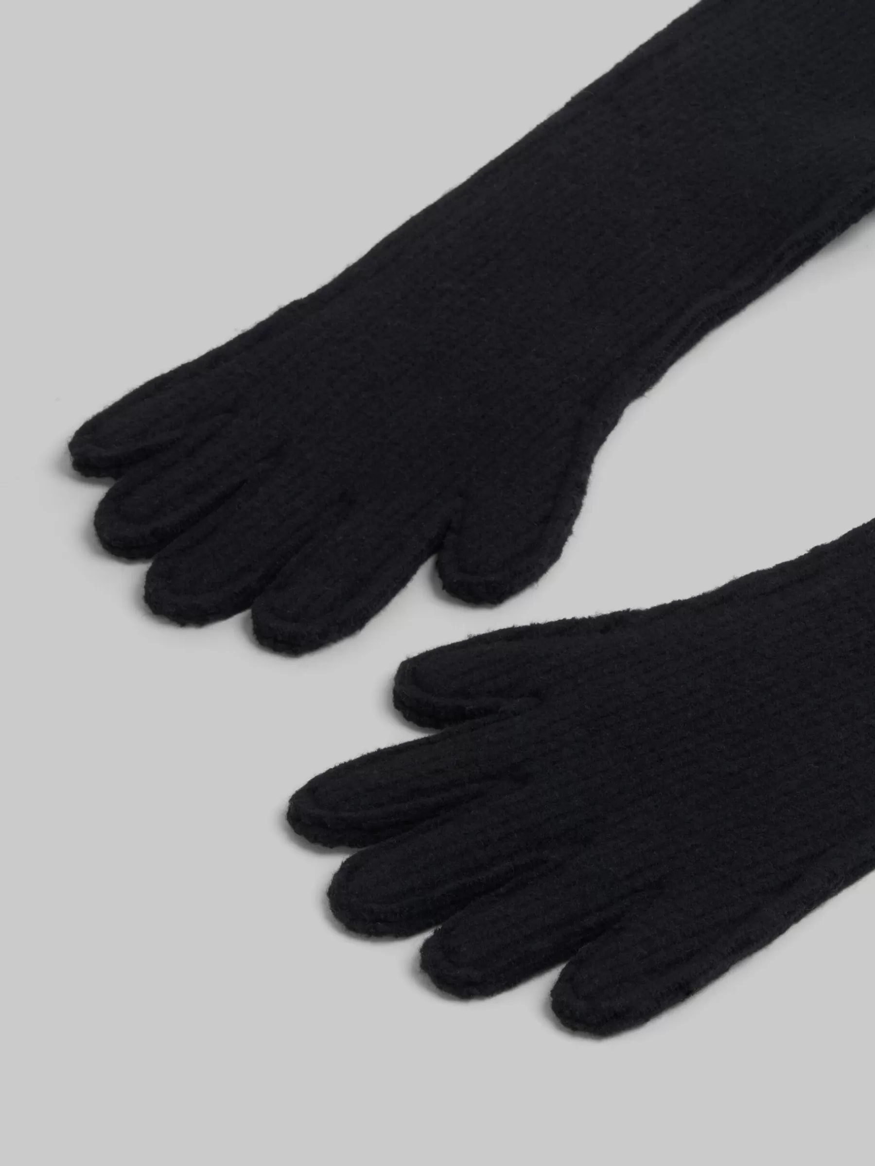 Marni Oversized Wool Gloves BLACK Outlet