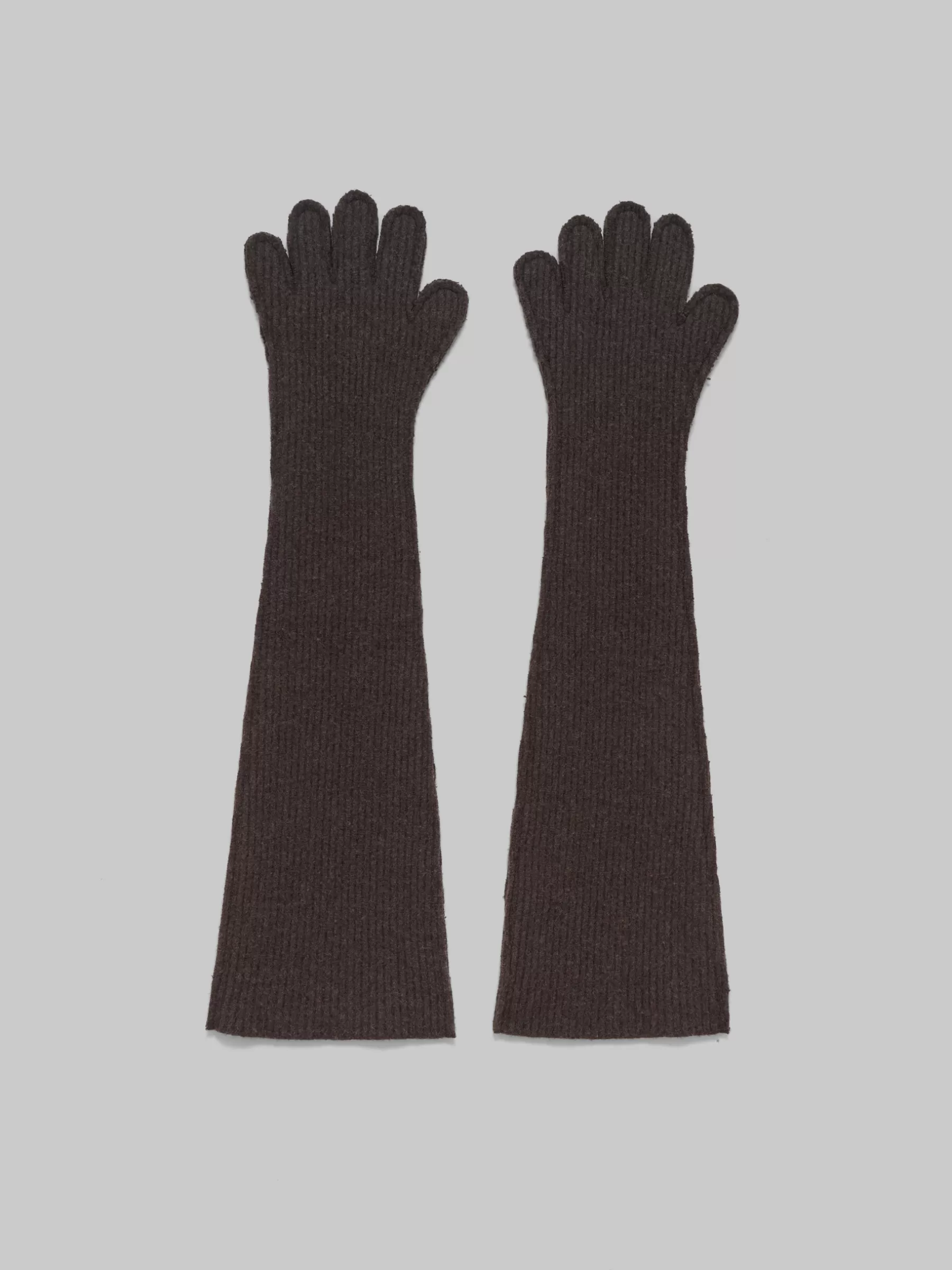 Marni Oversized Brown Wool Gloves MIDNIGHT Online