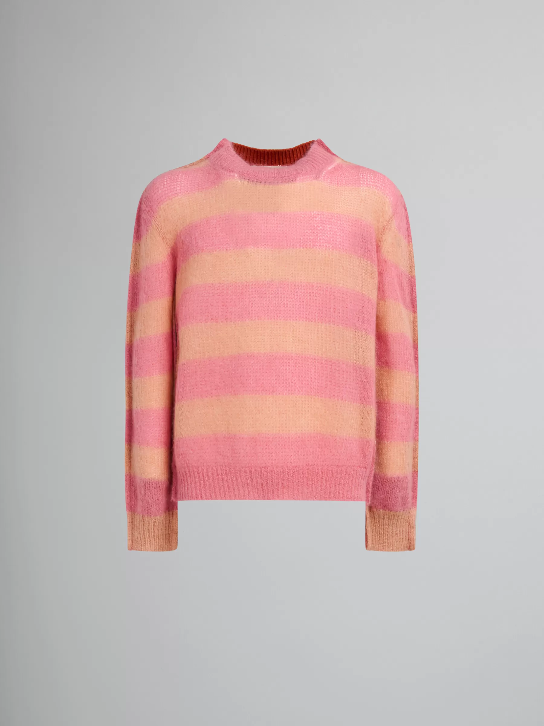 Marni Peach Mohair And Wool Jumper With Mixed Stripes LIGHTPEACH Discount