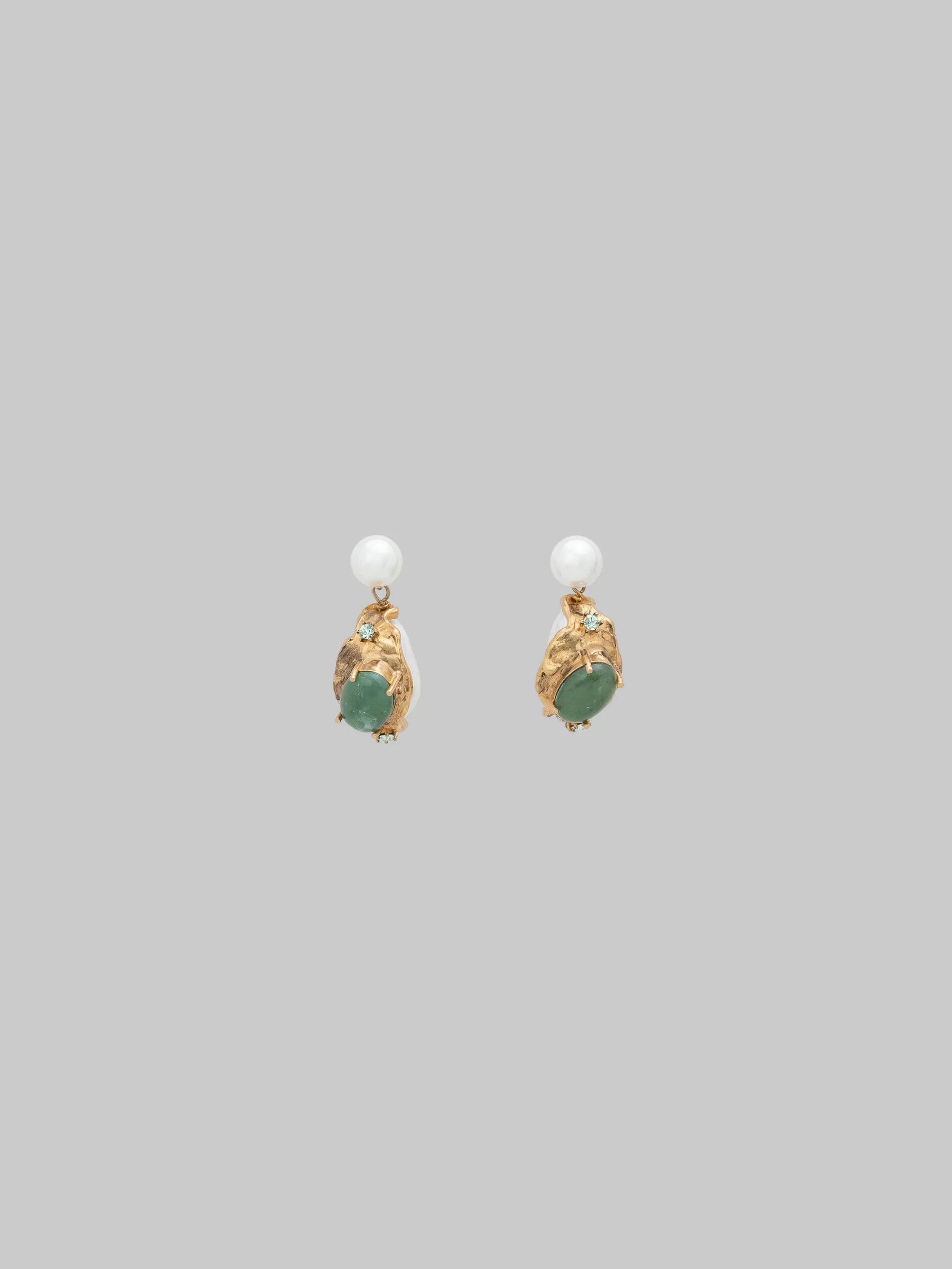 Marni Drop Earrings With Green Gemstones PEARL Online