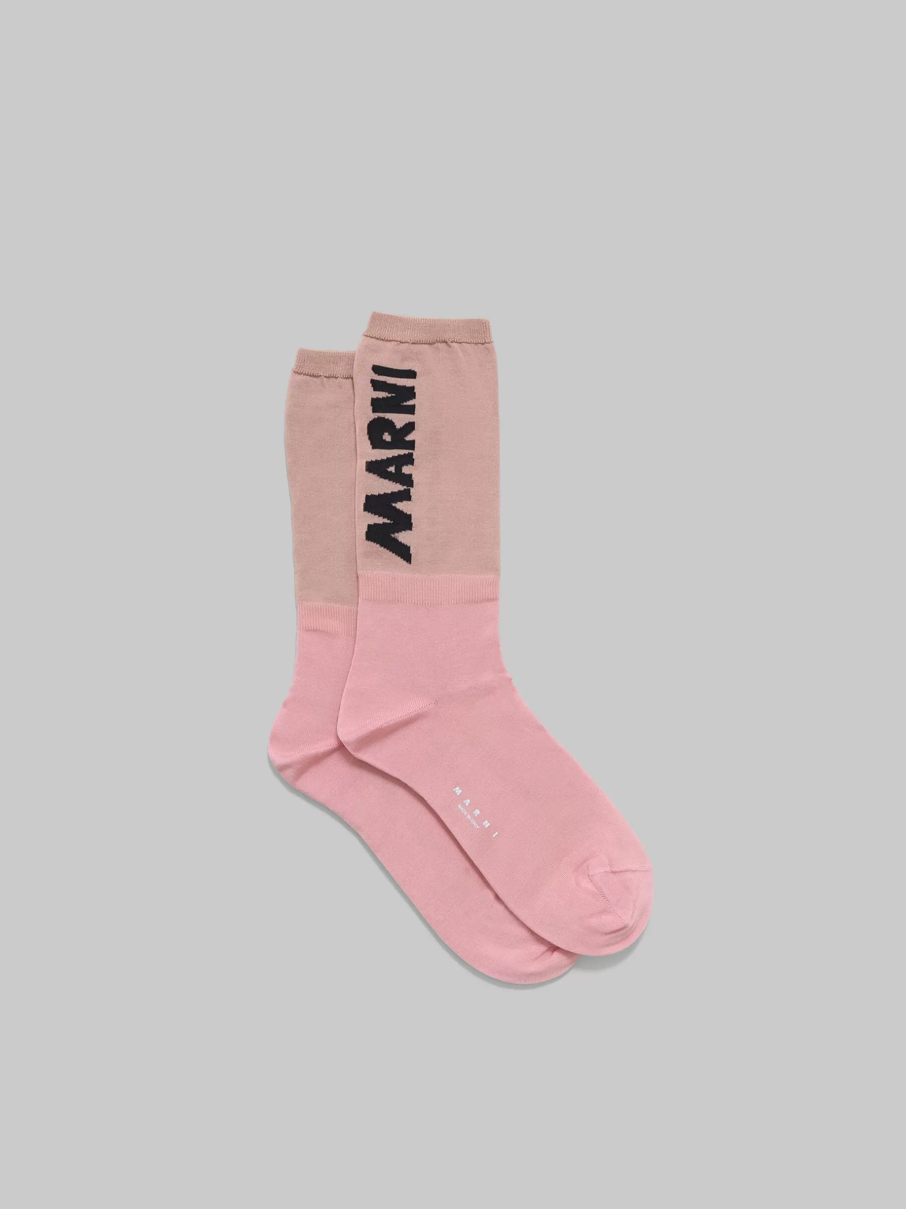 Marni Pink And Beige Socks With Logo PALEPEACH Store