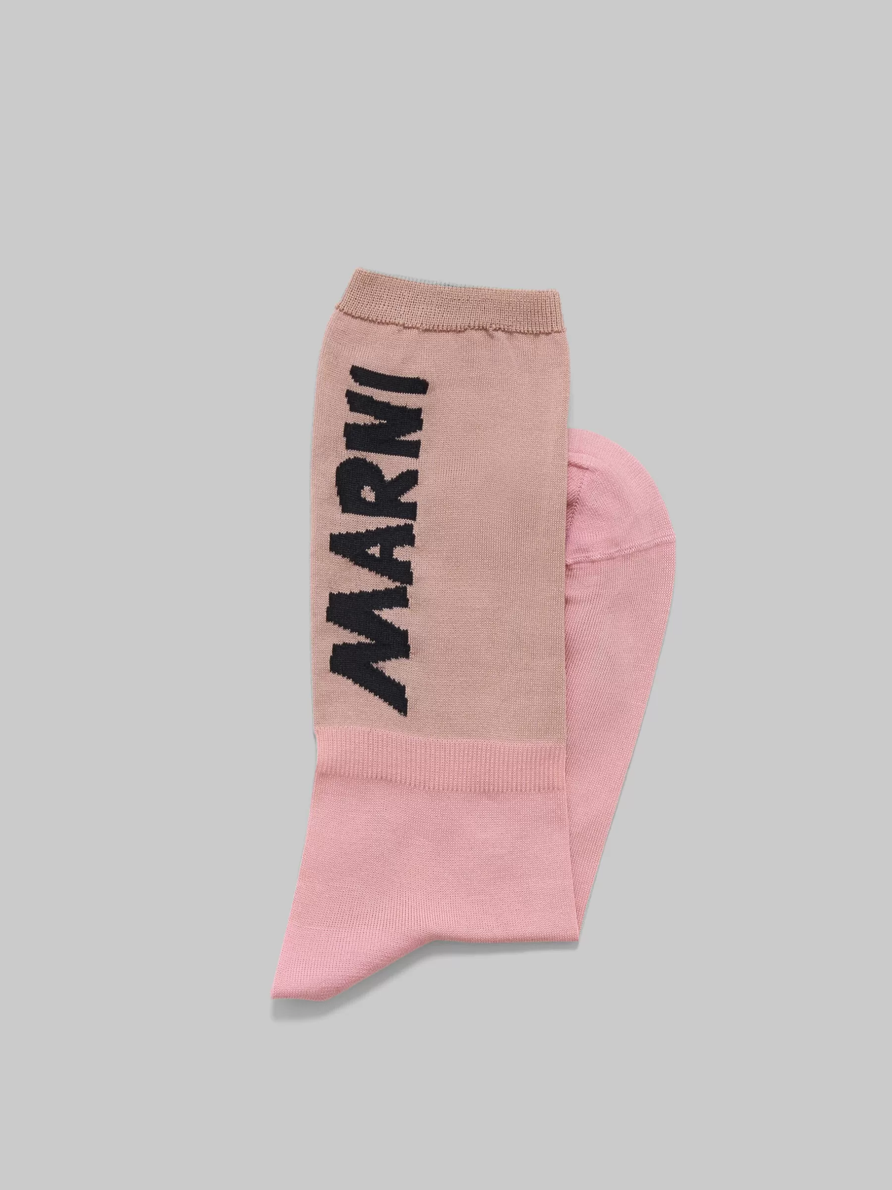 Marni Pink And Beige Socks With Logo PALEPEACH Store