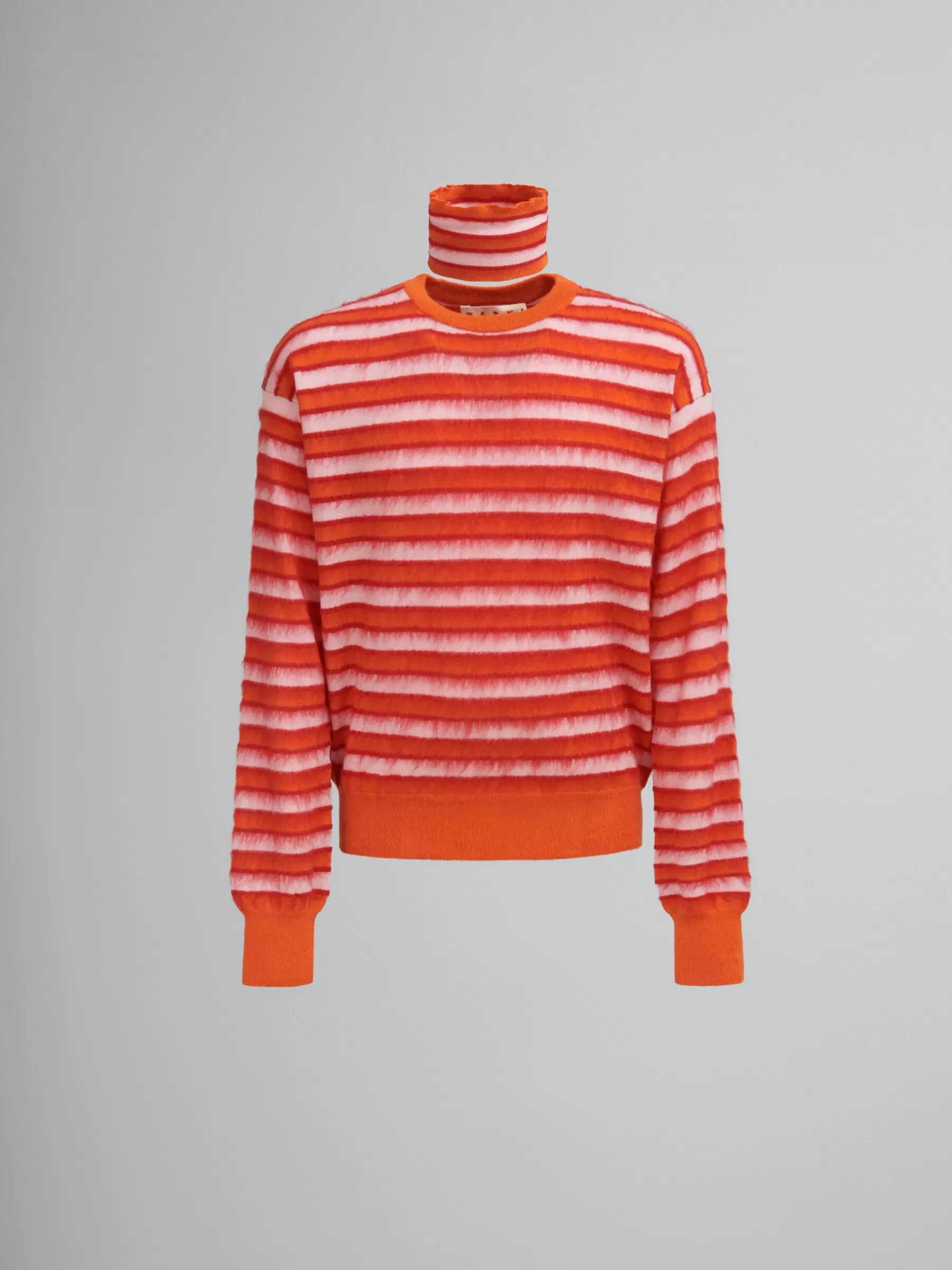 Marni Pink And Orange Striped Wool-mohair Jumper ARABESQUE/ARABESQUE Best