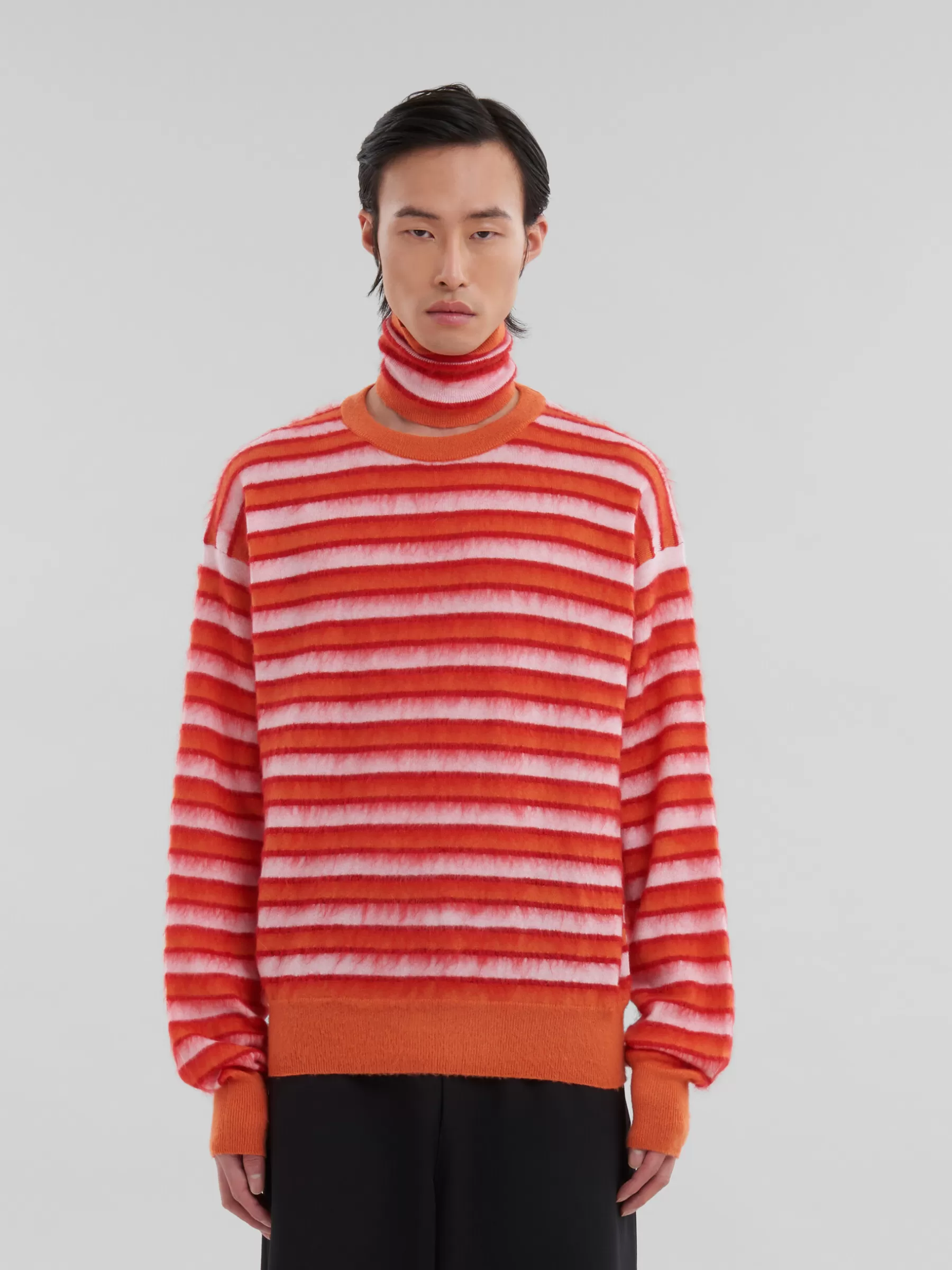 Marni Pink And Orange Striped Wool-mohair Jumper ARABESQUE/ARABESQUE Best