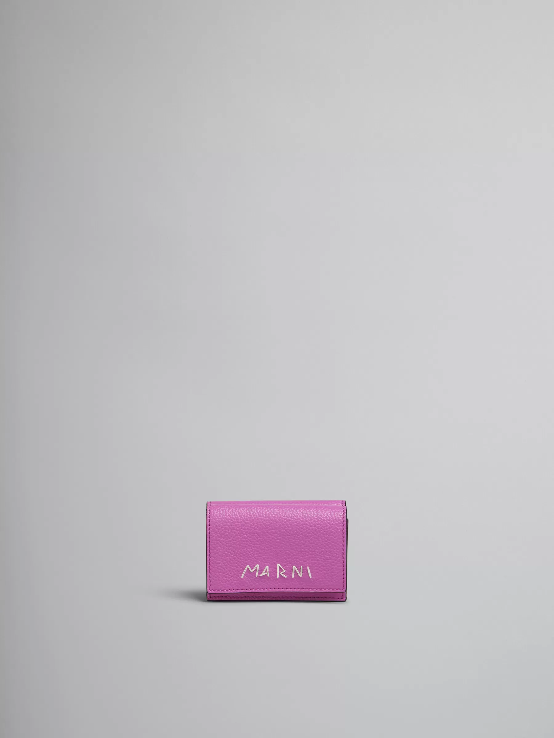 Marni Pink Leather Trifold Wallet With Mending CASSIS Best Sale