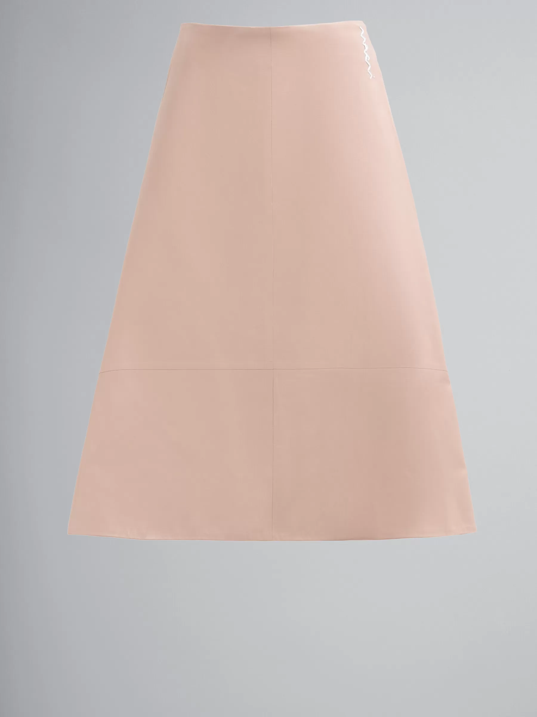 Marni Pink Nappa Leather A-line Skirt ANTRACITE Outlet