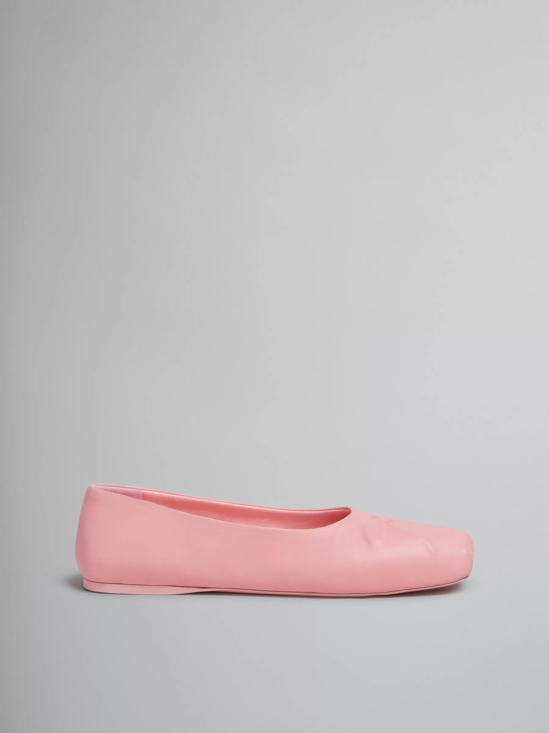 Marni Nappa Leather Seamless Little Bow Ballet Flat PINK Fashion