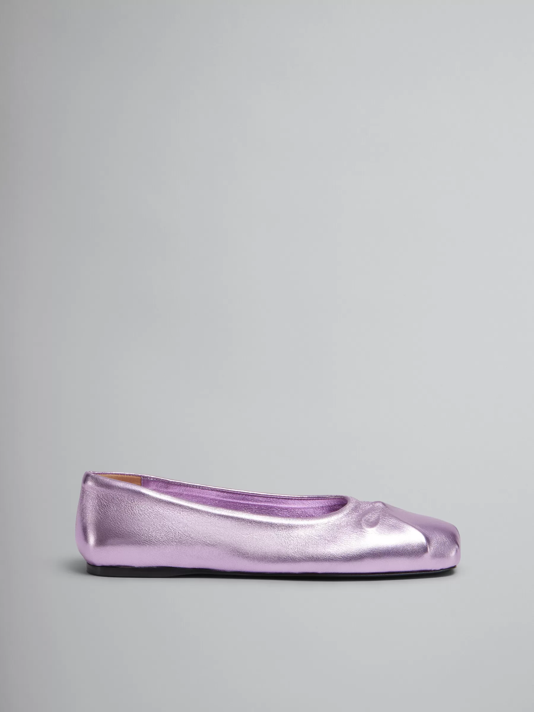 Marni Nappa Leather Seamless Little Bow Ballet Flat PINK Best