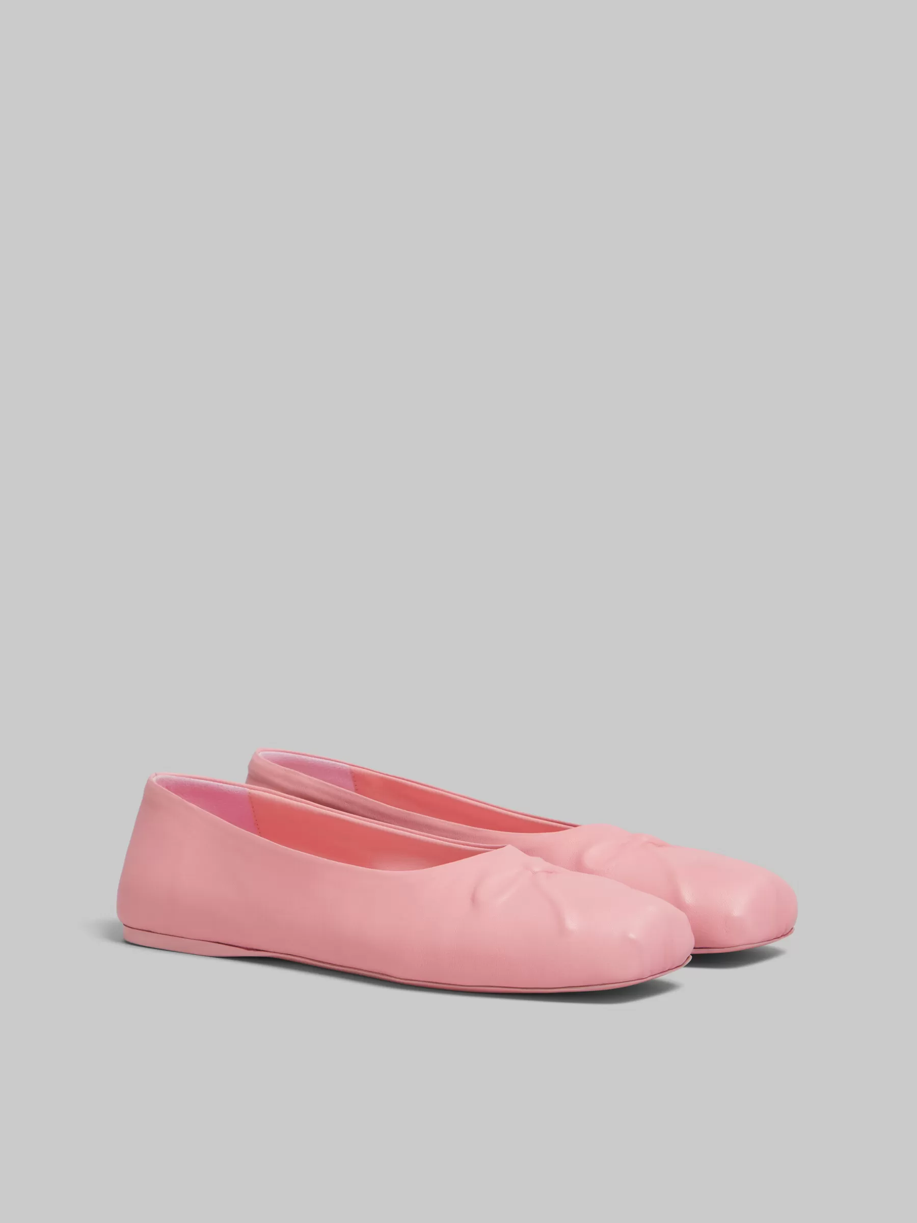 Marni Nappa Leather Seamless Little Bow Ballet Flat PINK Fashion