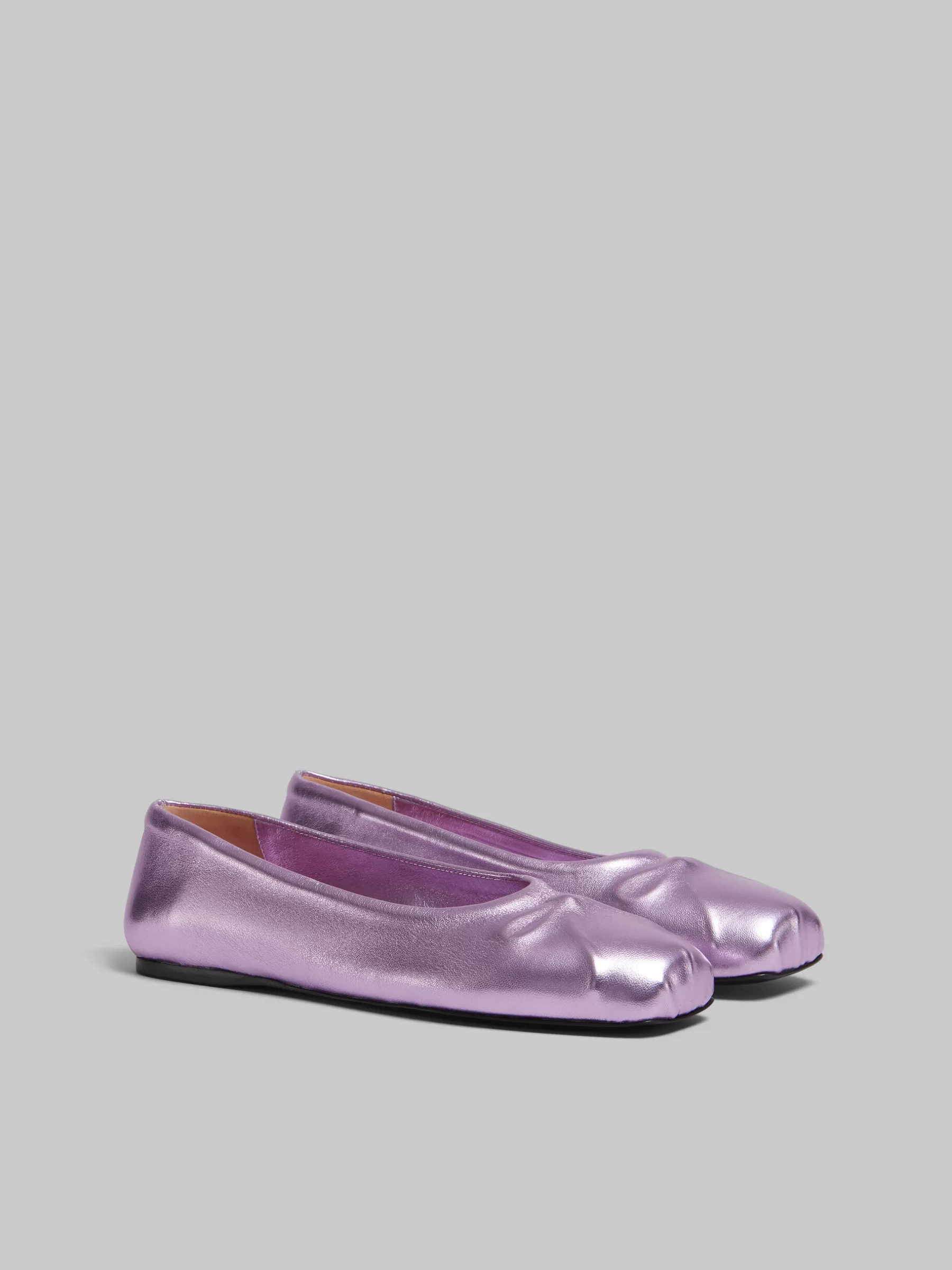 Marni Nappa Leather Seamless Little Bow Ballet Flat PINK Best