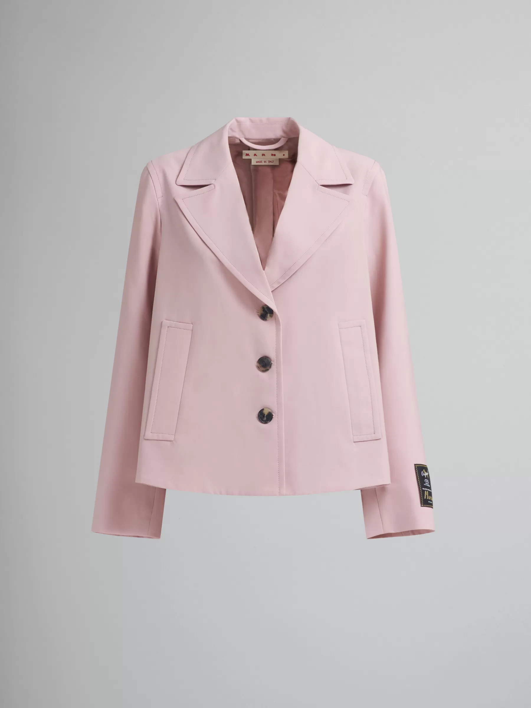 Marni Pink Virgin Wool A-line Jacket ANTIQUEROSE Hot