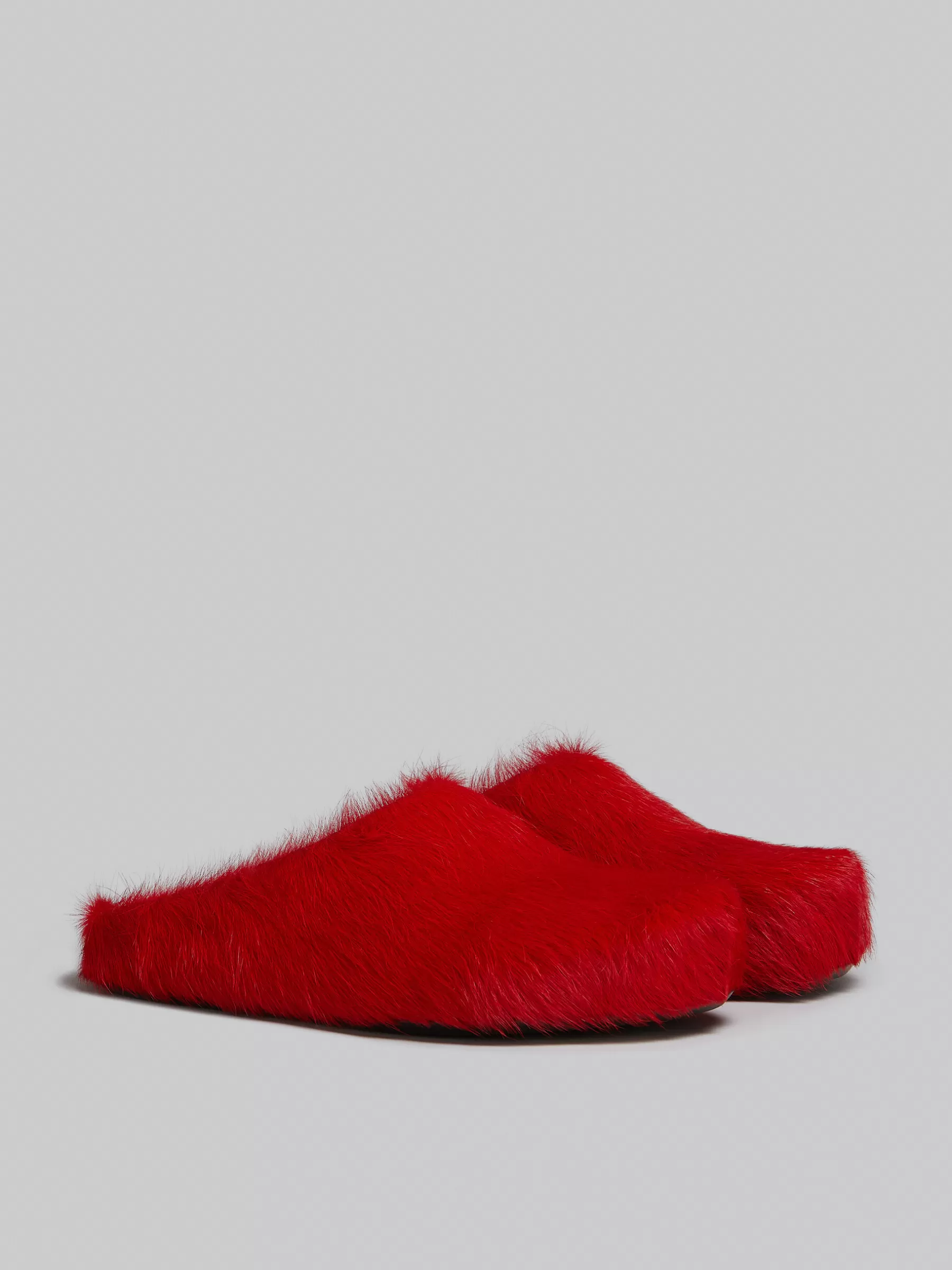 Marni Long-hair Calfskin Fussbett Sabot RED New