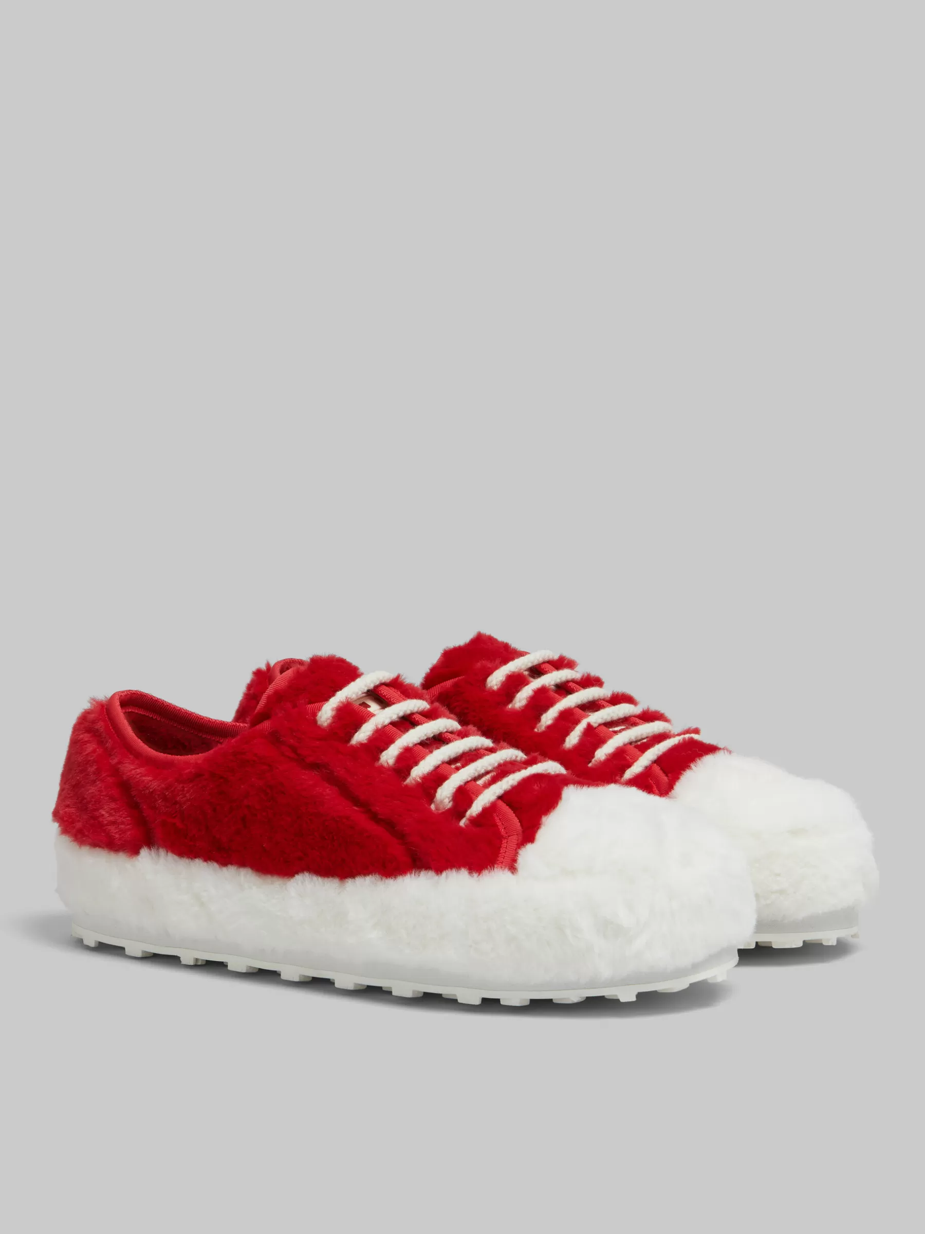 Marni Red Teddy Tennis Sneaker WHITE/RED Best Sale