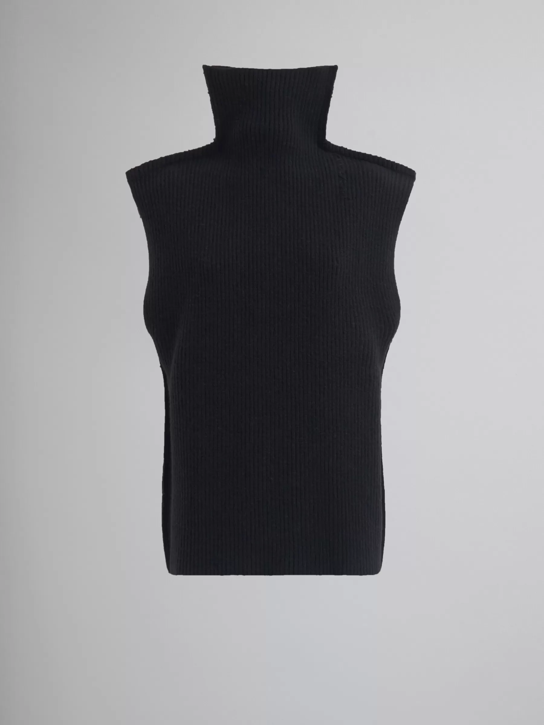 Marni Ribbed Wool Vest BLACK Shop